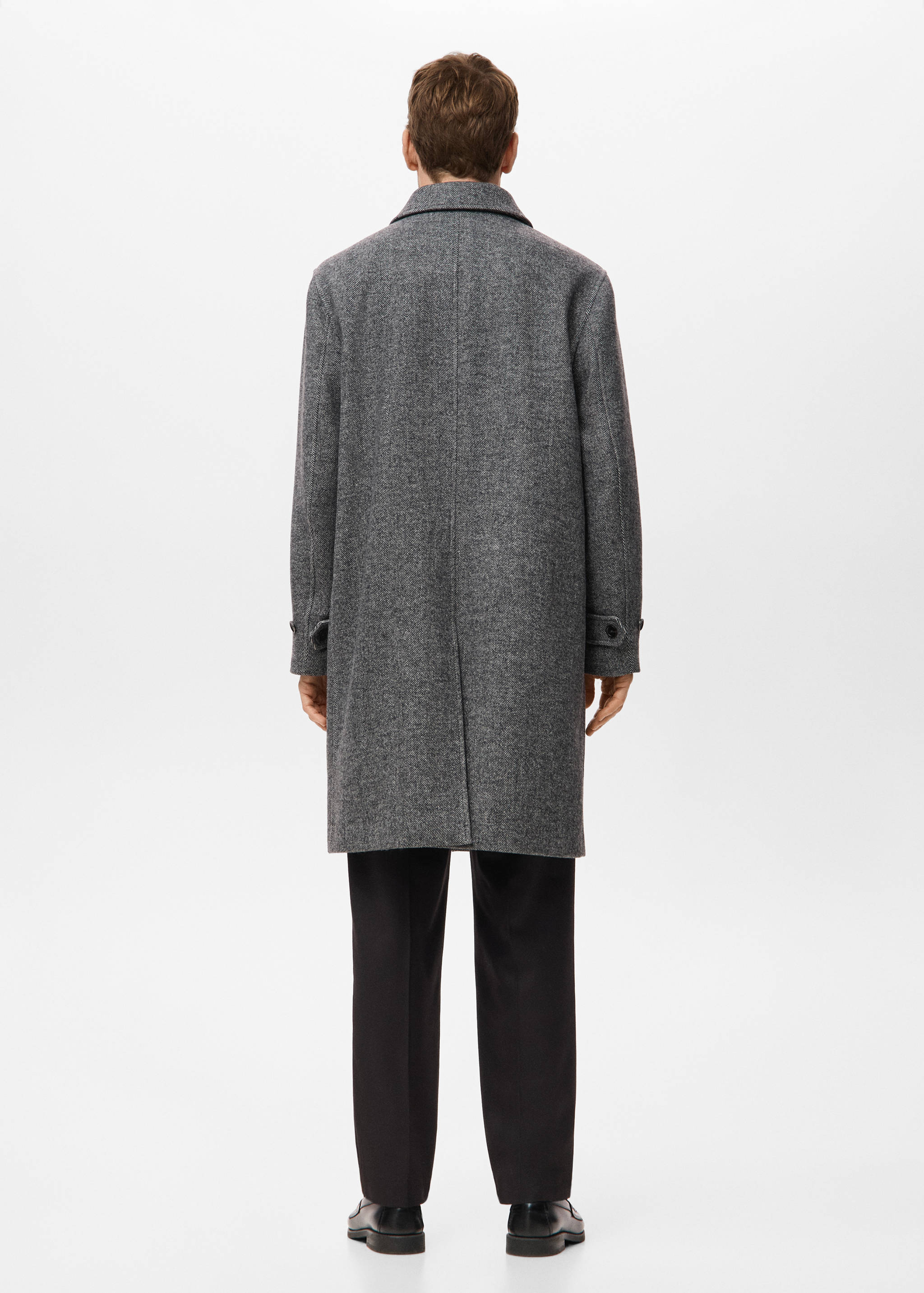 Herringbone wool-blend coat - Reverse of the article