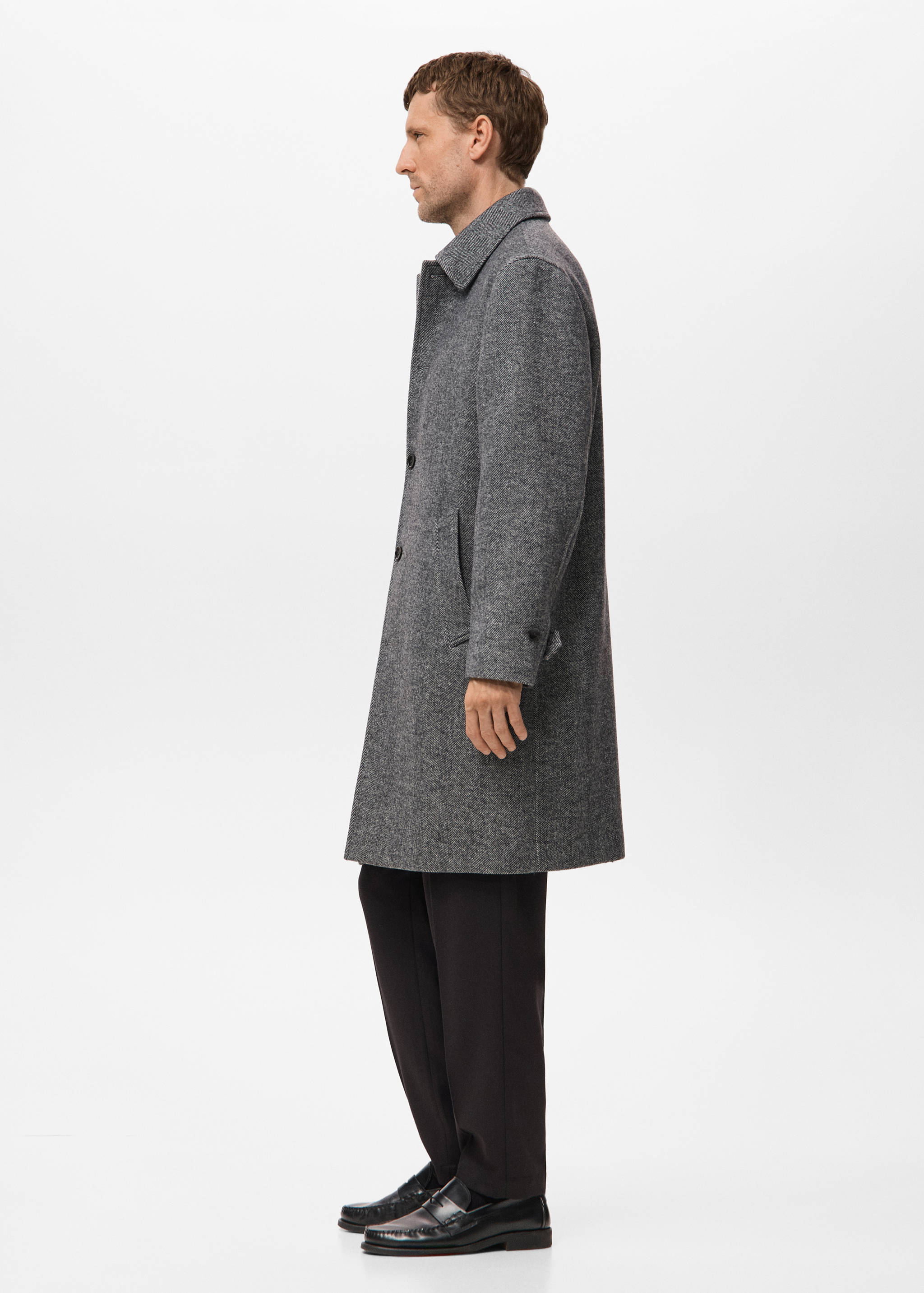 Herringbone wool-blend coat - Details of the article 2
