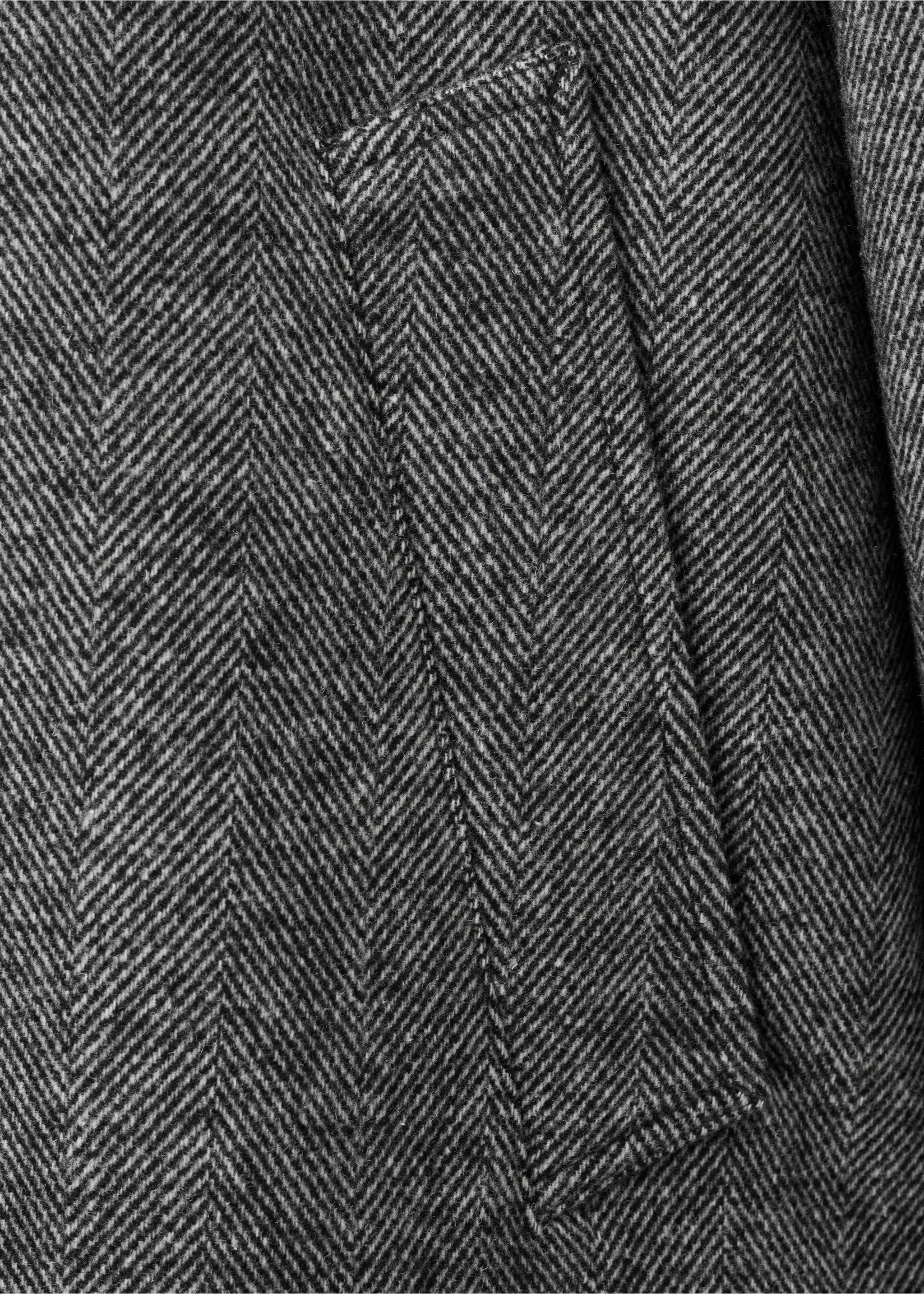 معطف مزيج الصوف بنمط الهيكل المتعرج - تفاصيل المنتج 0, رمادي. Ref: 17059205-00.