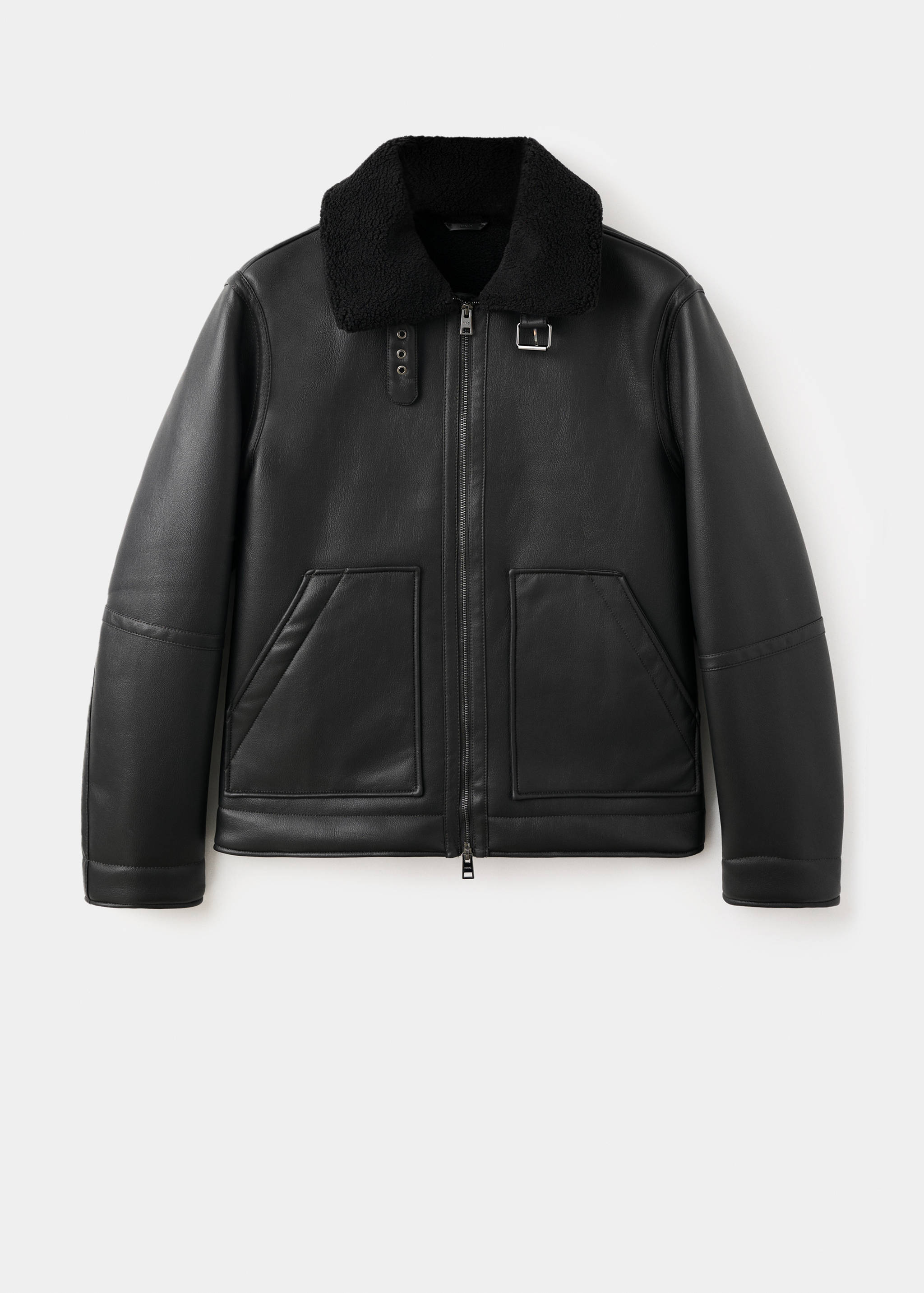 Blouson simili-cuir imitation mouton retourné - Article sans modèle