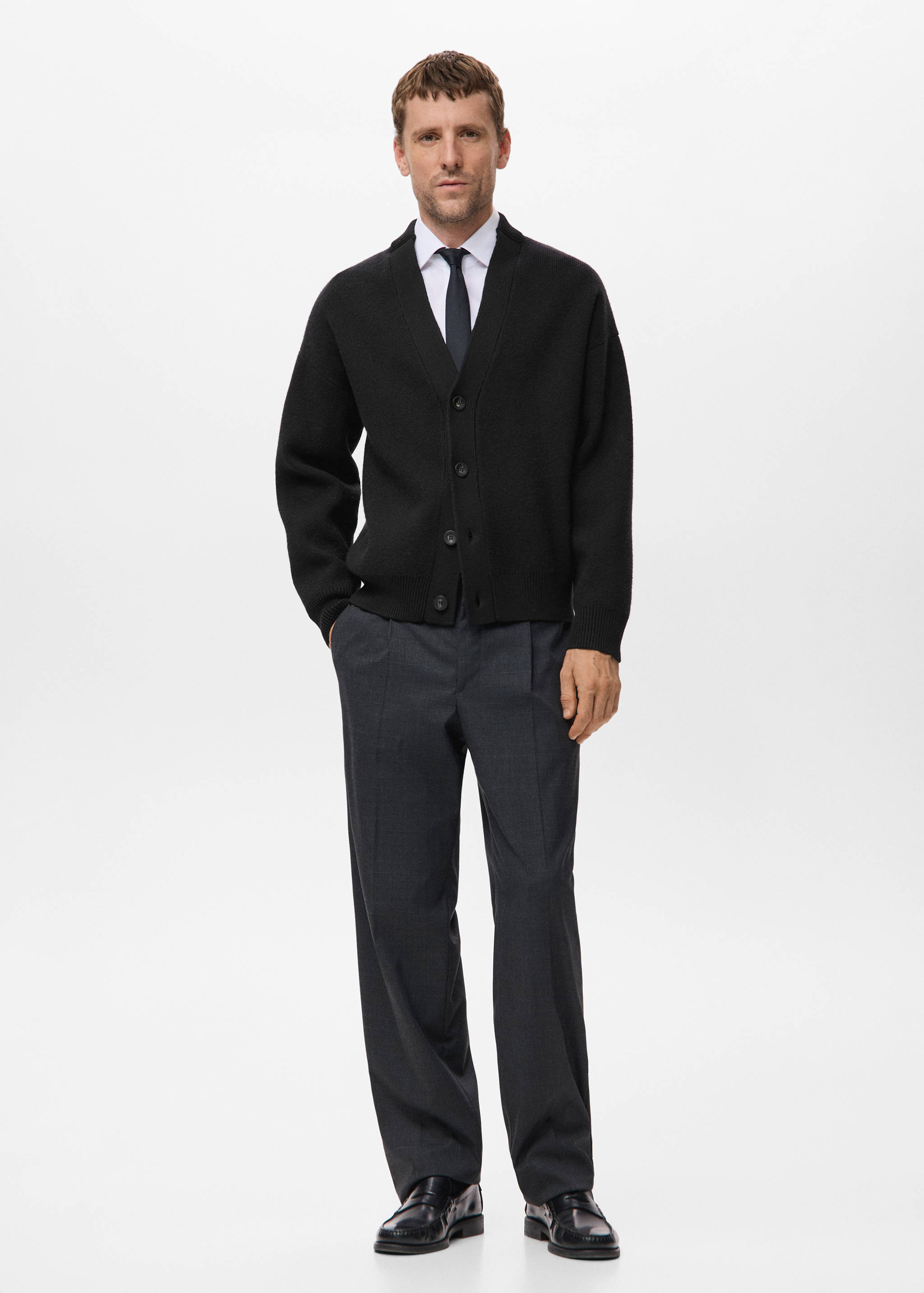 Relaxed-fit knitted cardigan - General plane