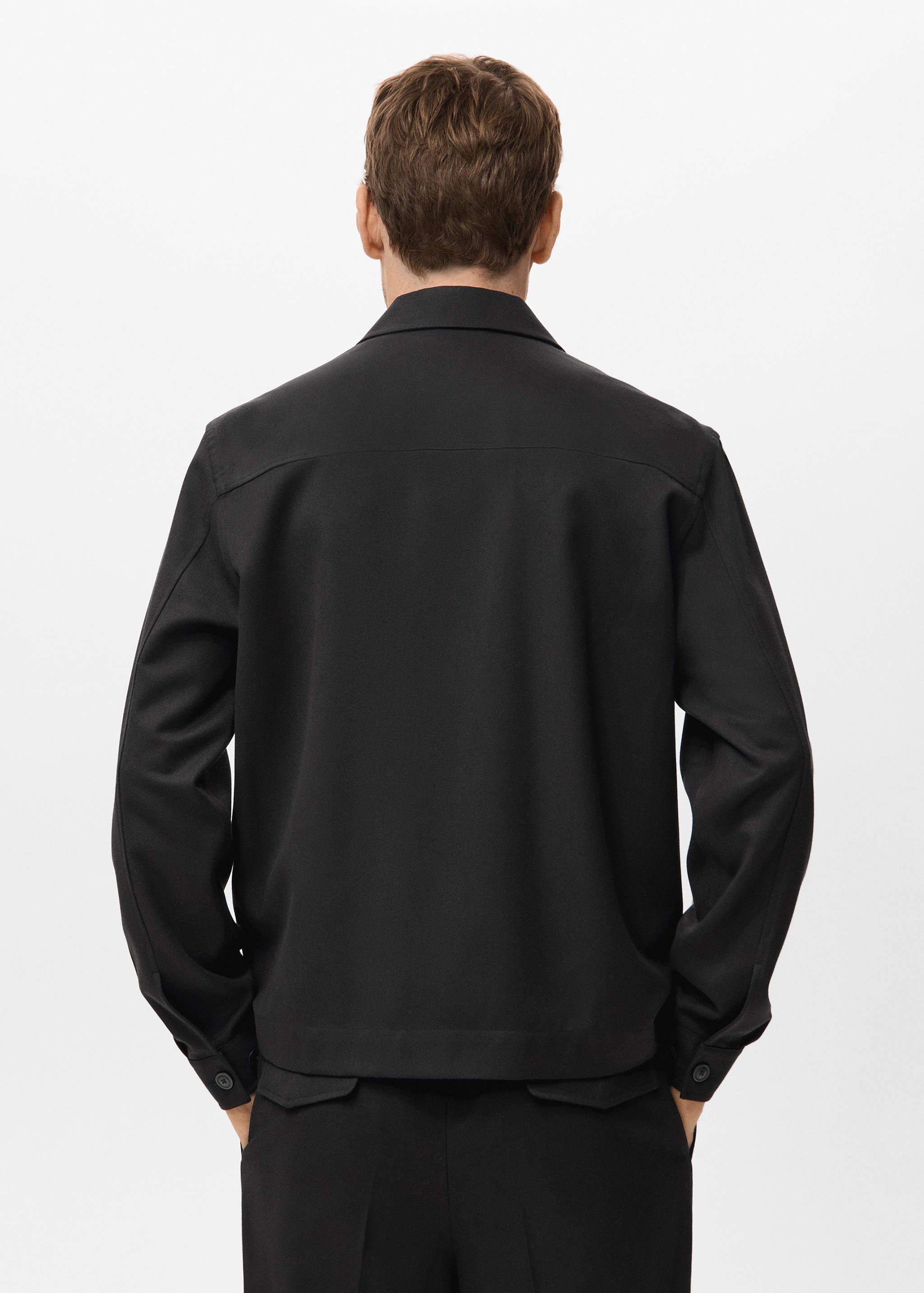 法兰绒口袋外套衬衫 - null