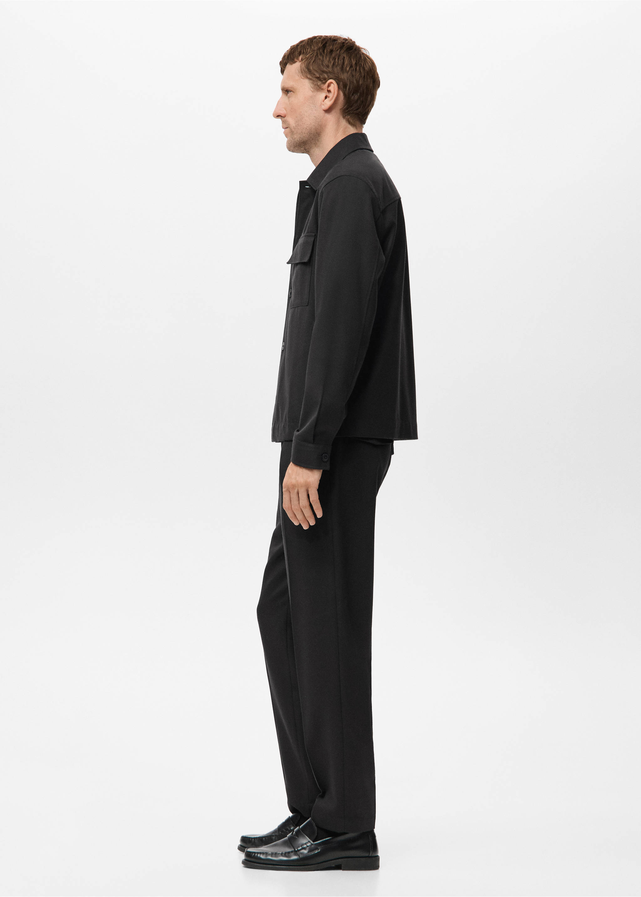 Верхняя рубашка из фланели с карманами - Деталь изделия 2, Черный. Ref: 17059208-00.