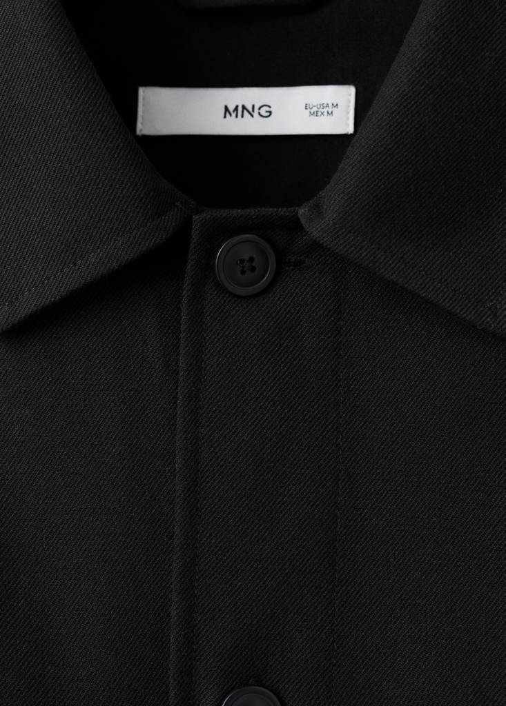 Flannel overshirt with pockets — Black
