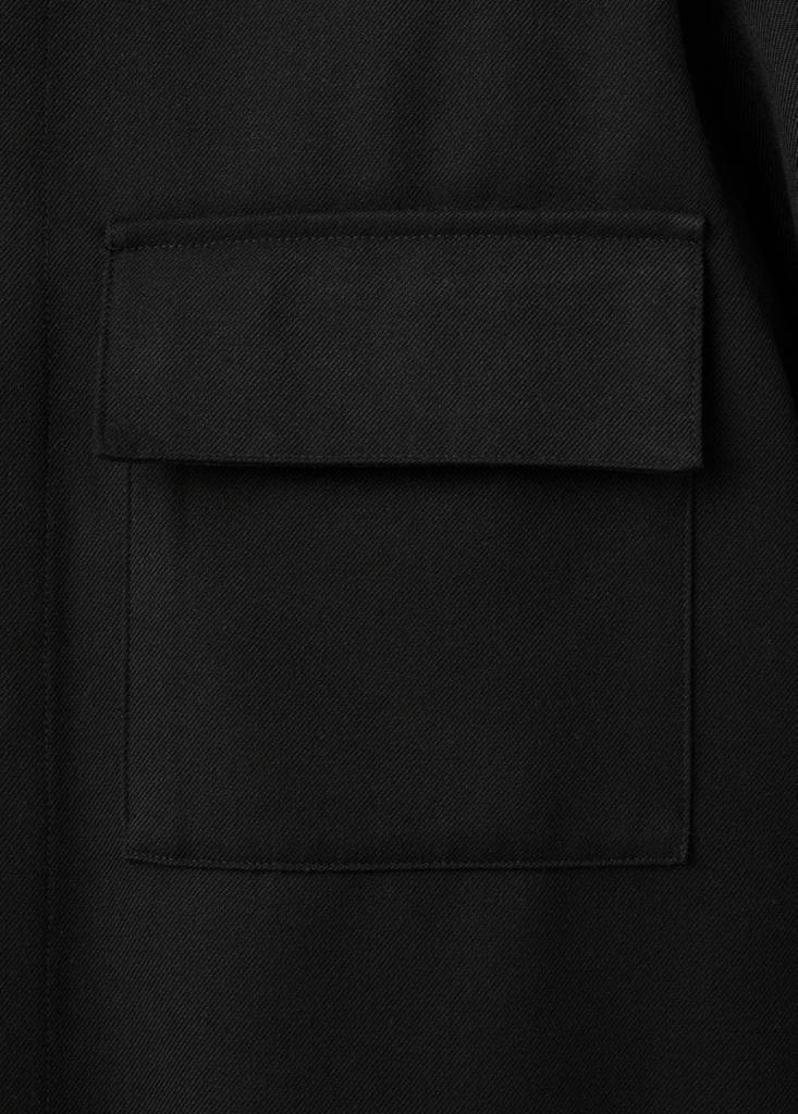 Flannel overshirt with pockets — Black