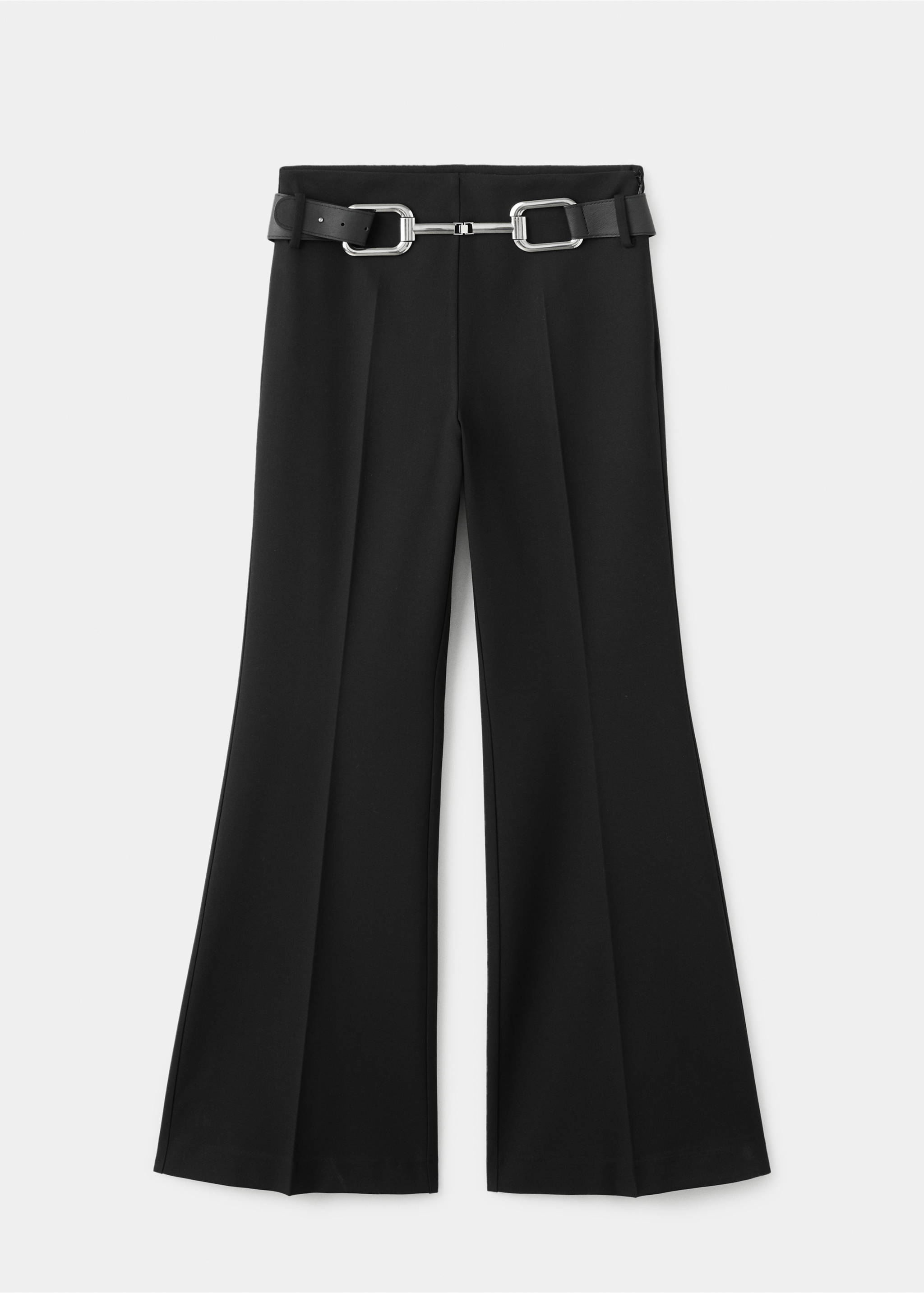 Flared pants with belt - Article without model, Black. Ref: 17059605-00.