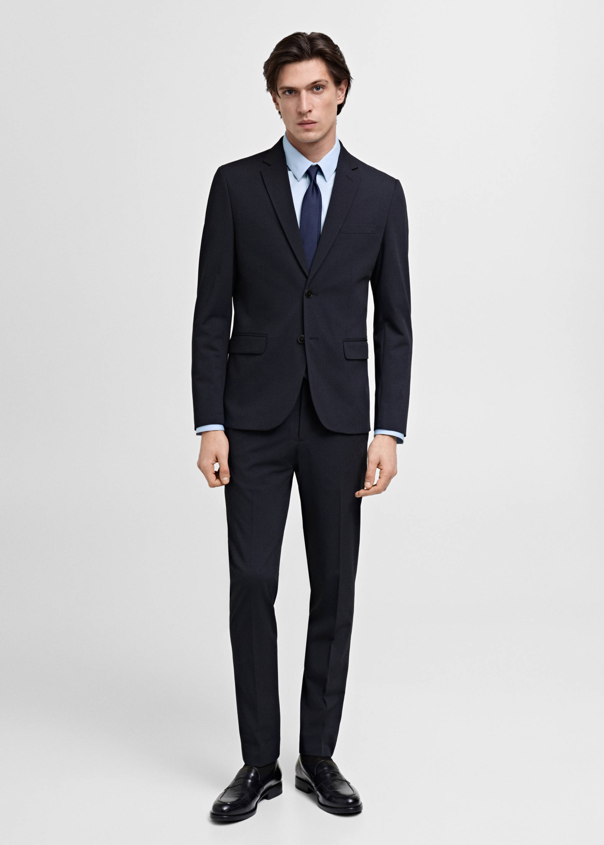 Super slim-fit suit jacket in stretch fabric - General plane