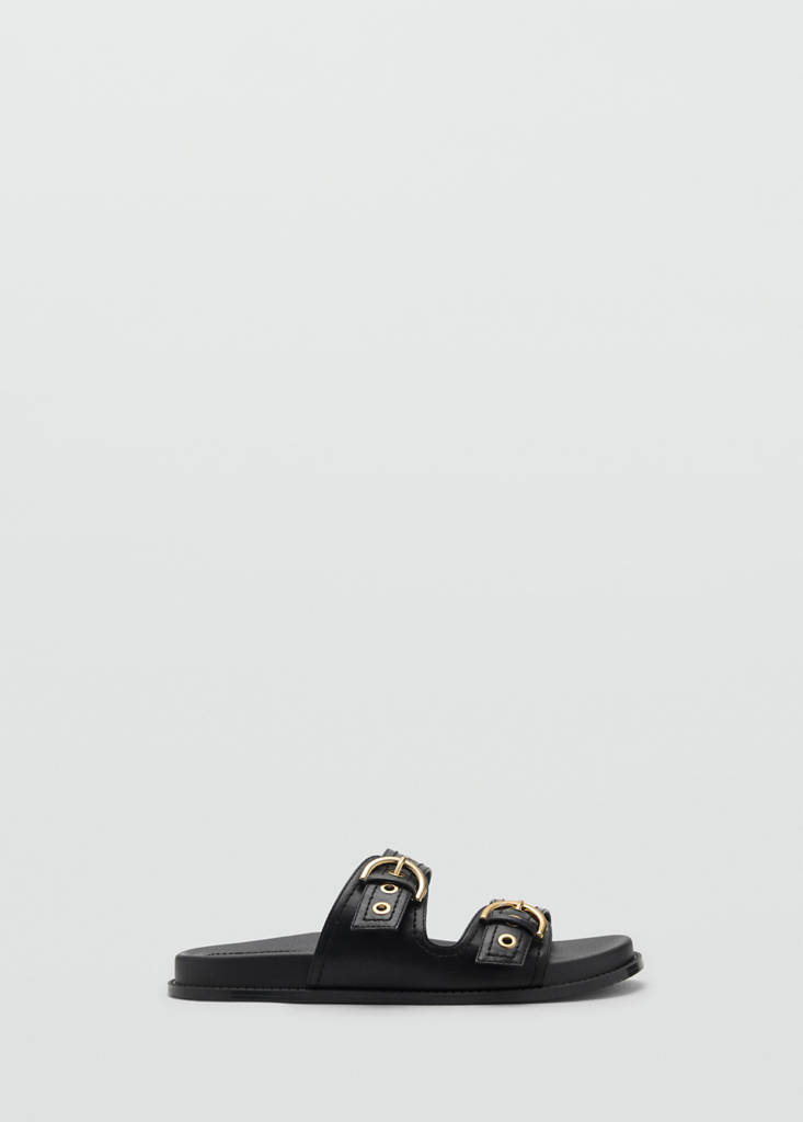 Strap sandals with buckle — Black