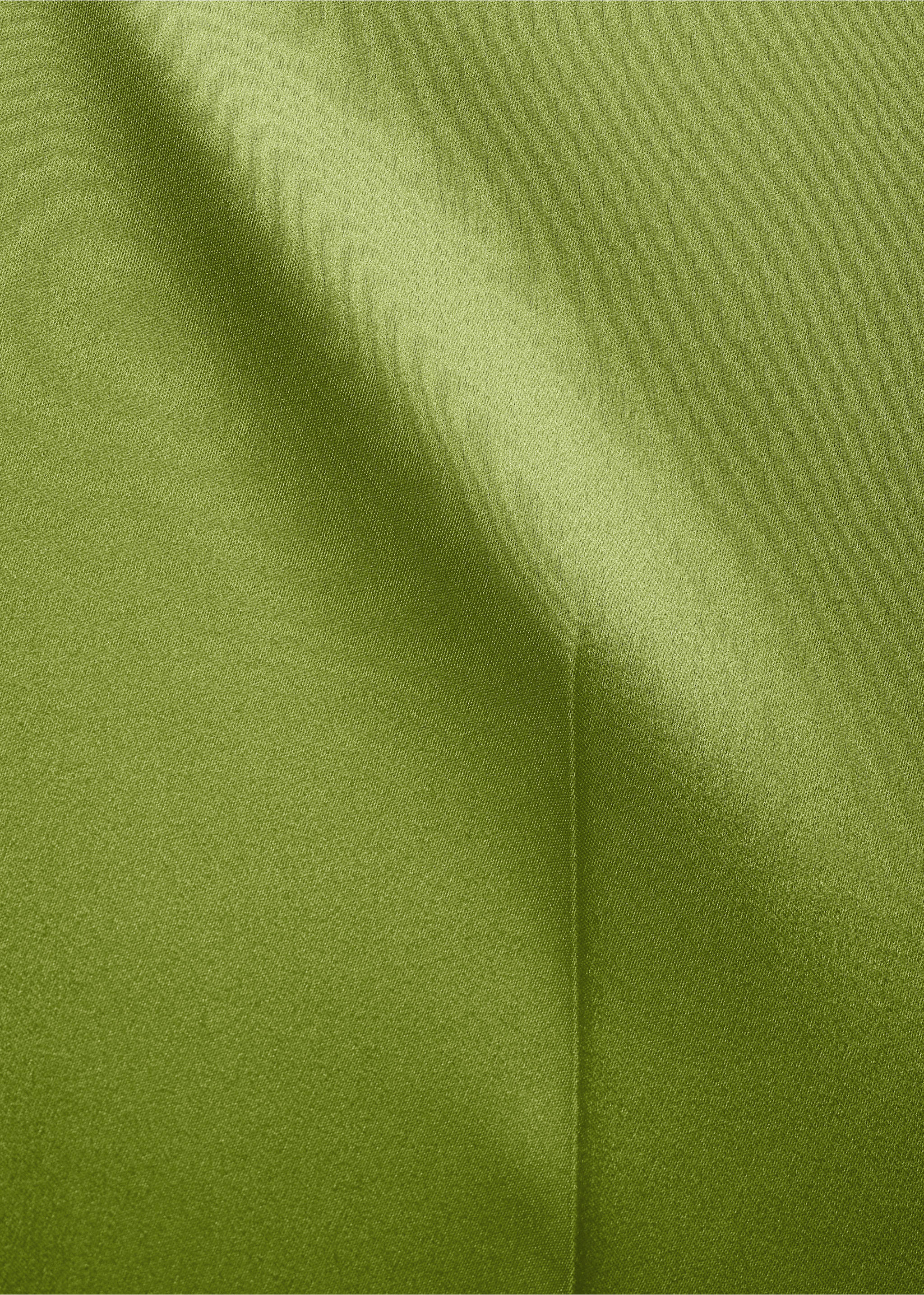 Pantalon droit satiné - Détail de l'article 8, Vert. Ref: 17061125-00.