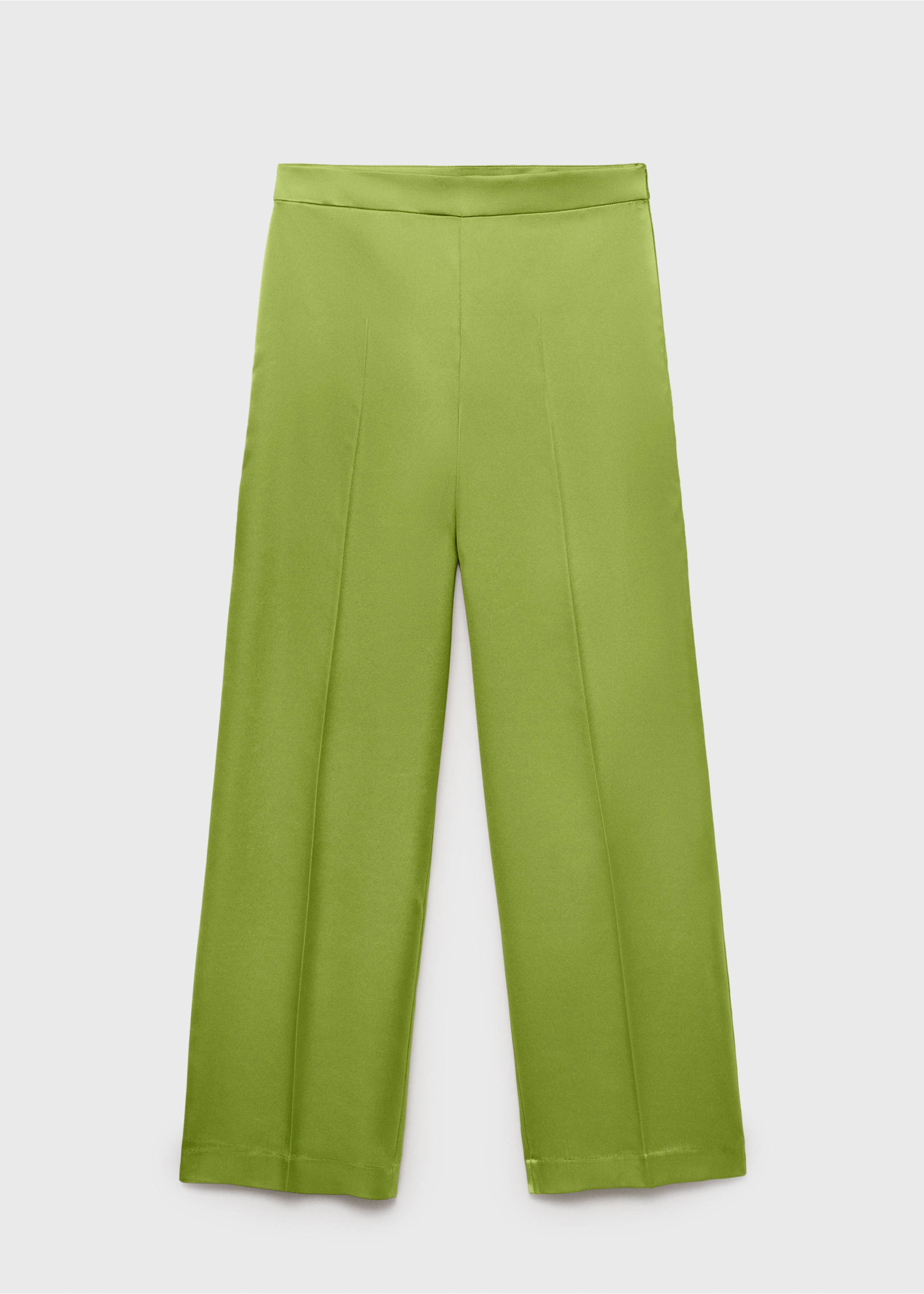 Pantalon droit satiné - Article sans modèle, Vert. Ref: 17061125-00.