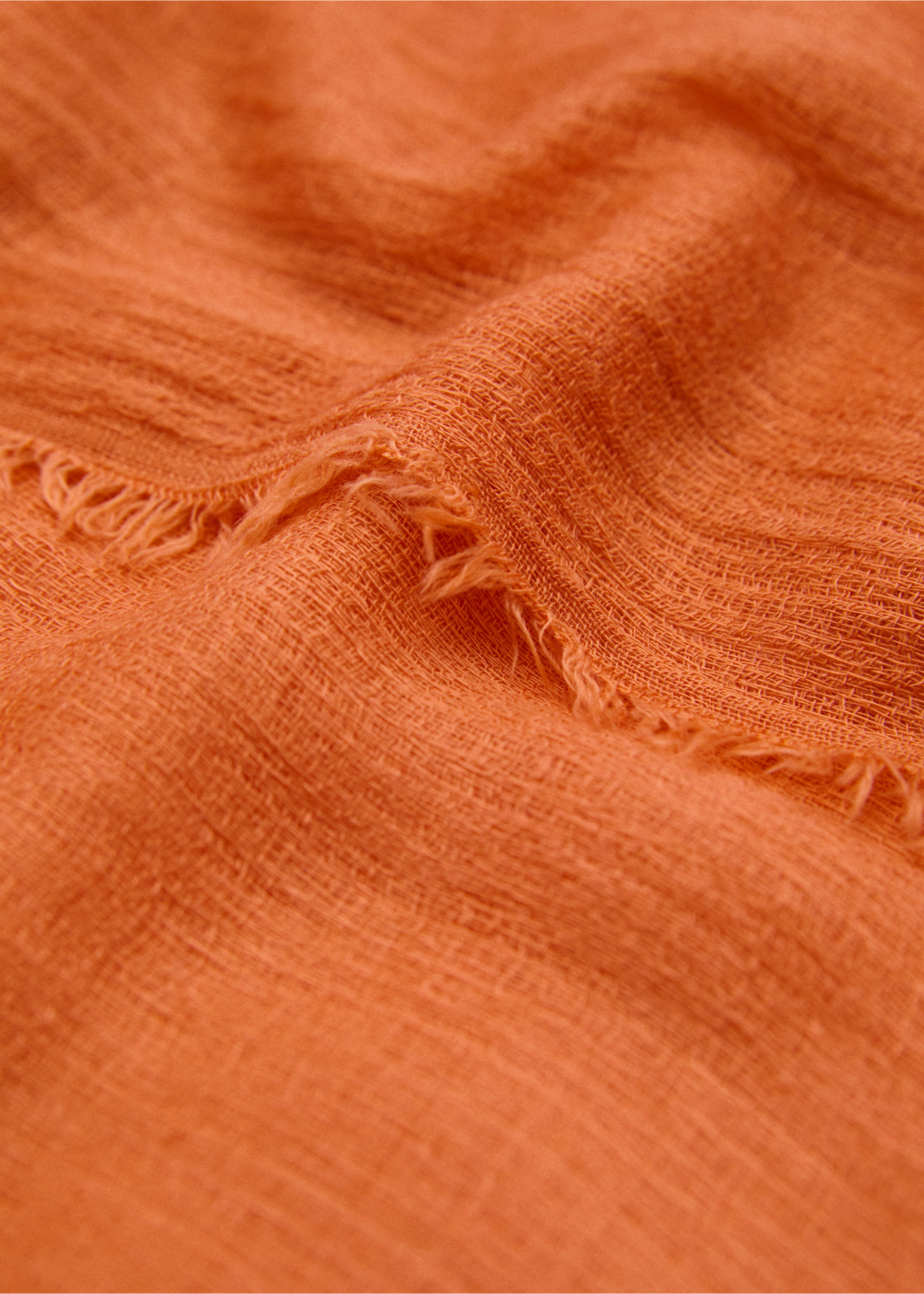 Frayed edge scarf - Medium plane, Burnt Orange. Ref: 17061128-00.
