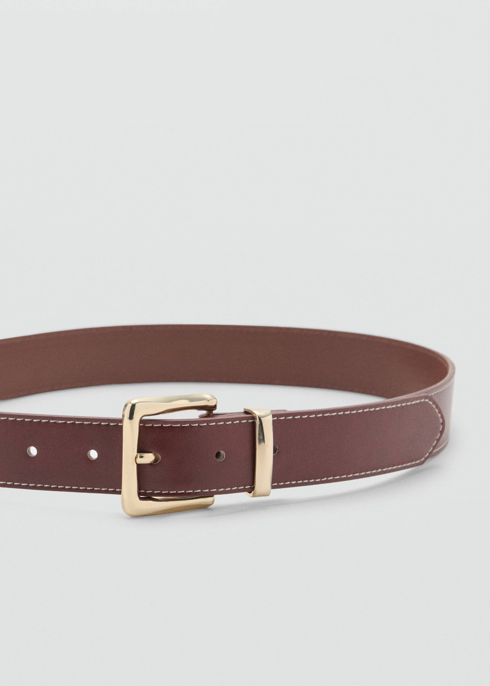 Stitched belt with square buckle - Medium plane