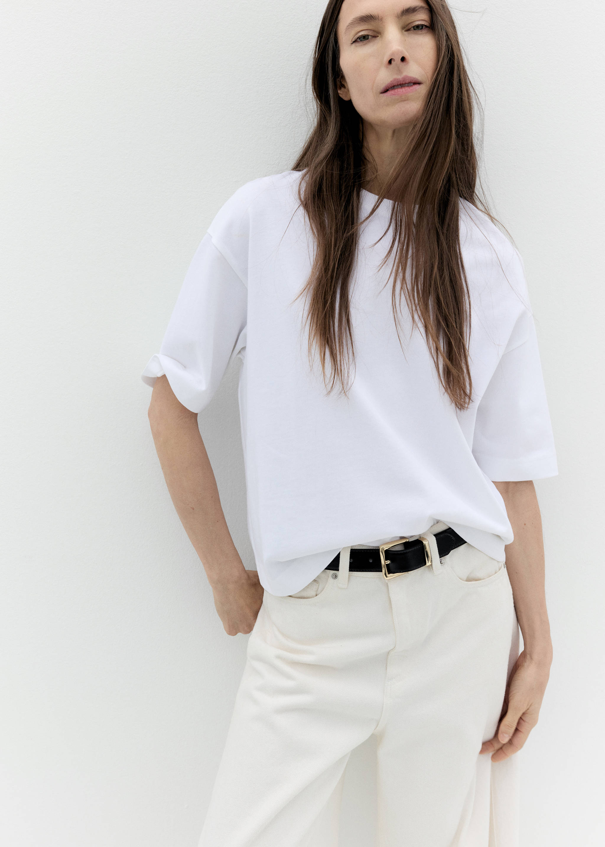 Stitched belt with square buckle - General plane