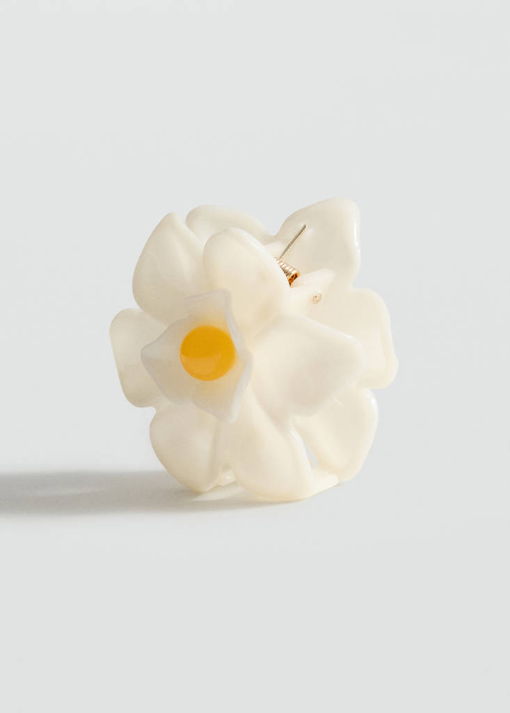 Flower hair clip — Ecru