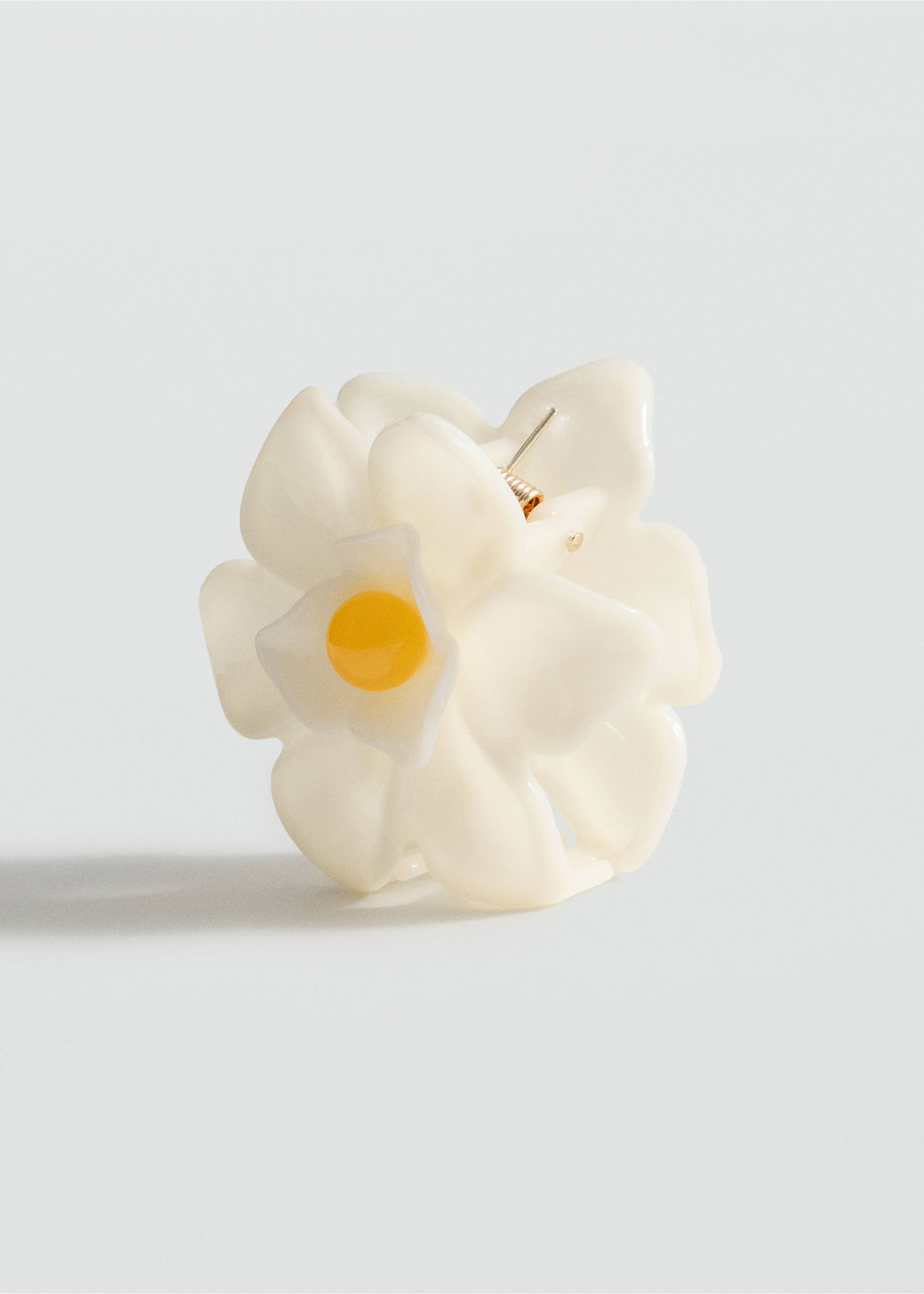 Flower hair clip - Medium plane, Ecru. Ref: 17061136-00.