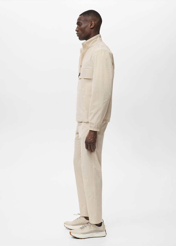 Slim fit water-repellent trousers — Beige