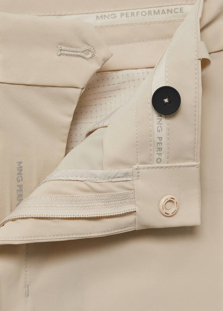 Slim fit water-repellent trousers — Beige