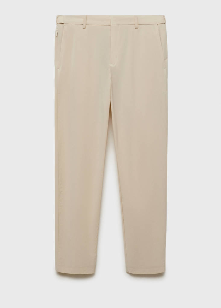 Slim fit water-repellent trousers — Beige