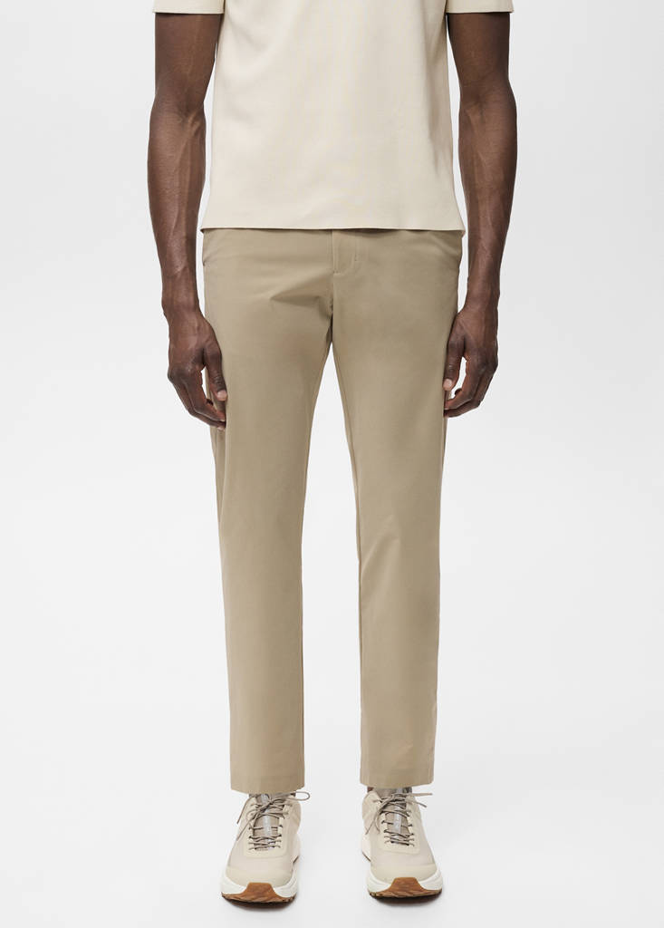 Slim fit water-repellent trousers — Khaki