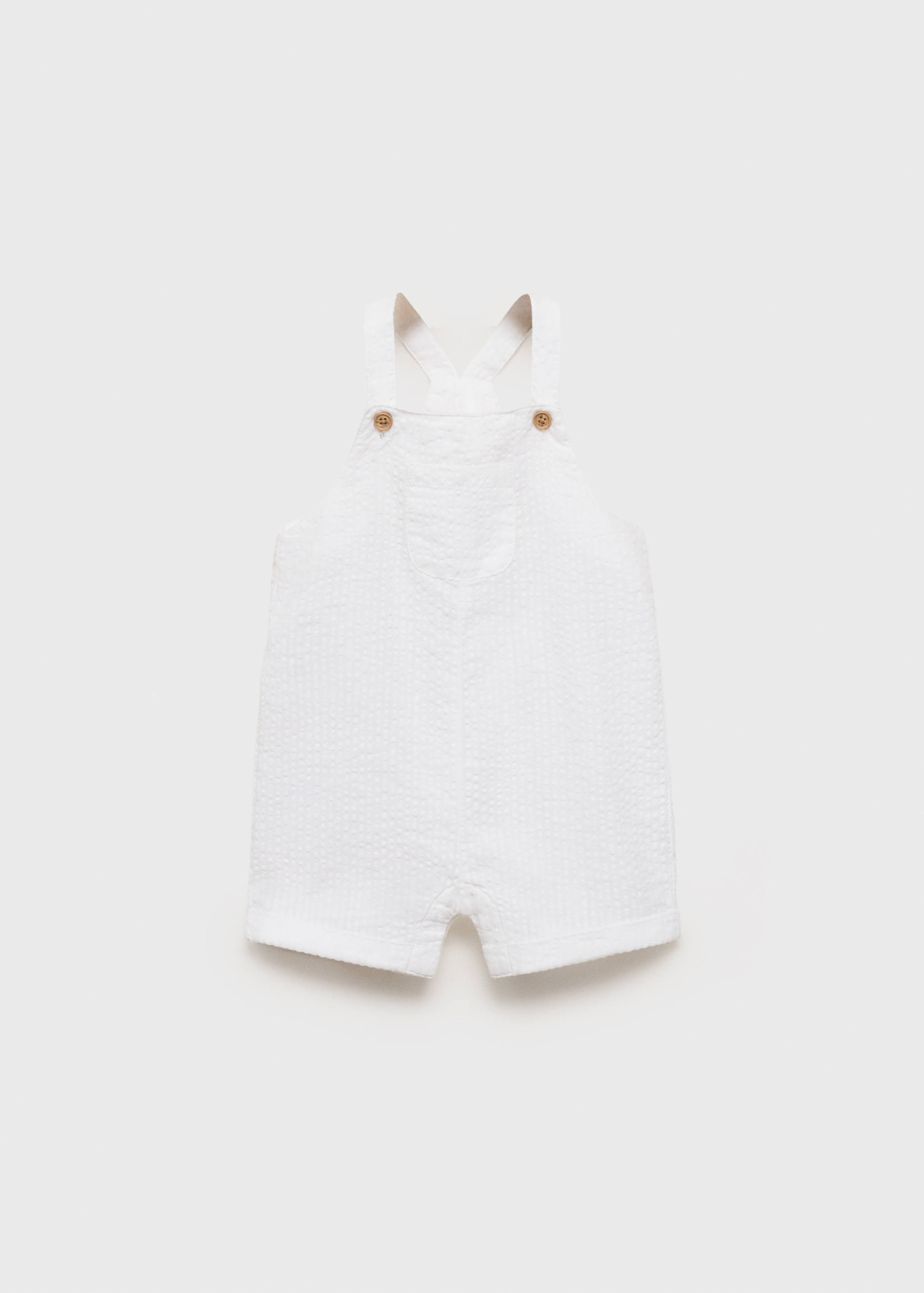 Textured cotton dungarees - Article without model