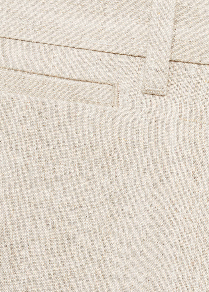 Slim-fit 100% linen bermuda shorts — Ecru