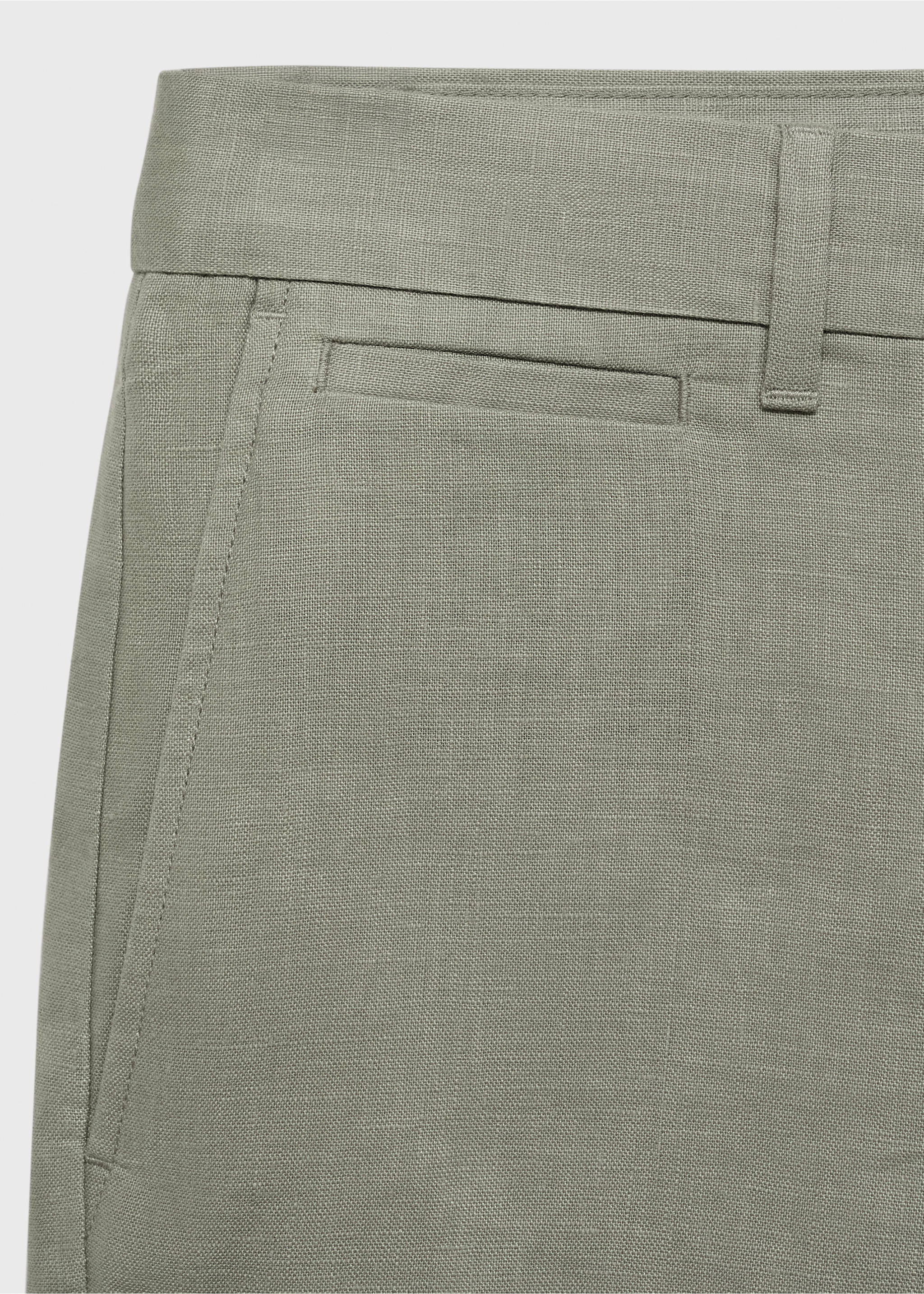 Bermudas slim fit 100% lino - Detalle del artículo 0, Verde menta. Ref: 17061142-00.
