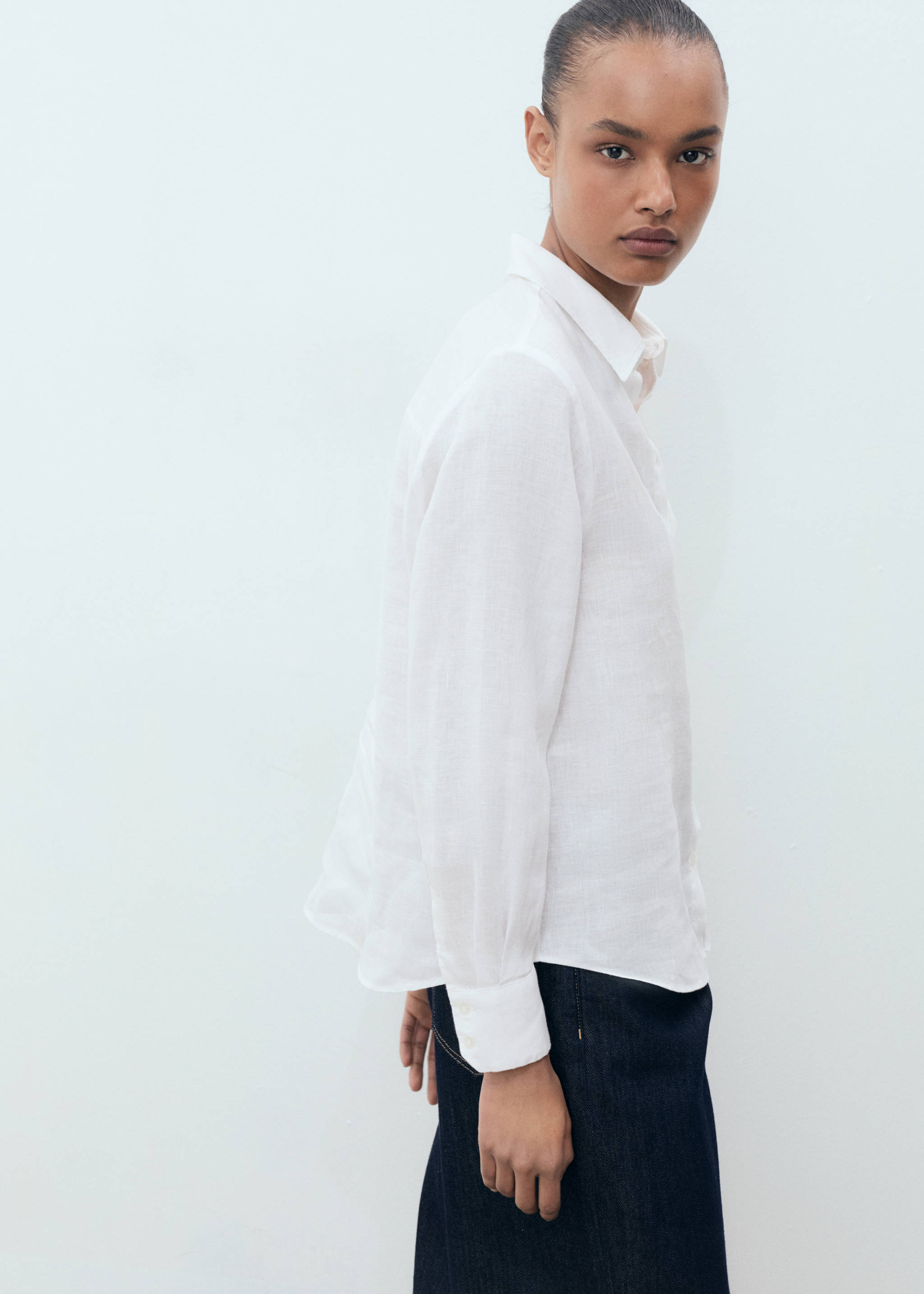 Pocket linen shirt - Medium plane