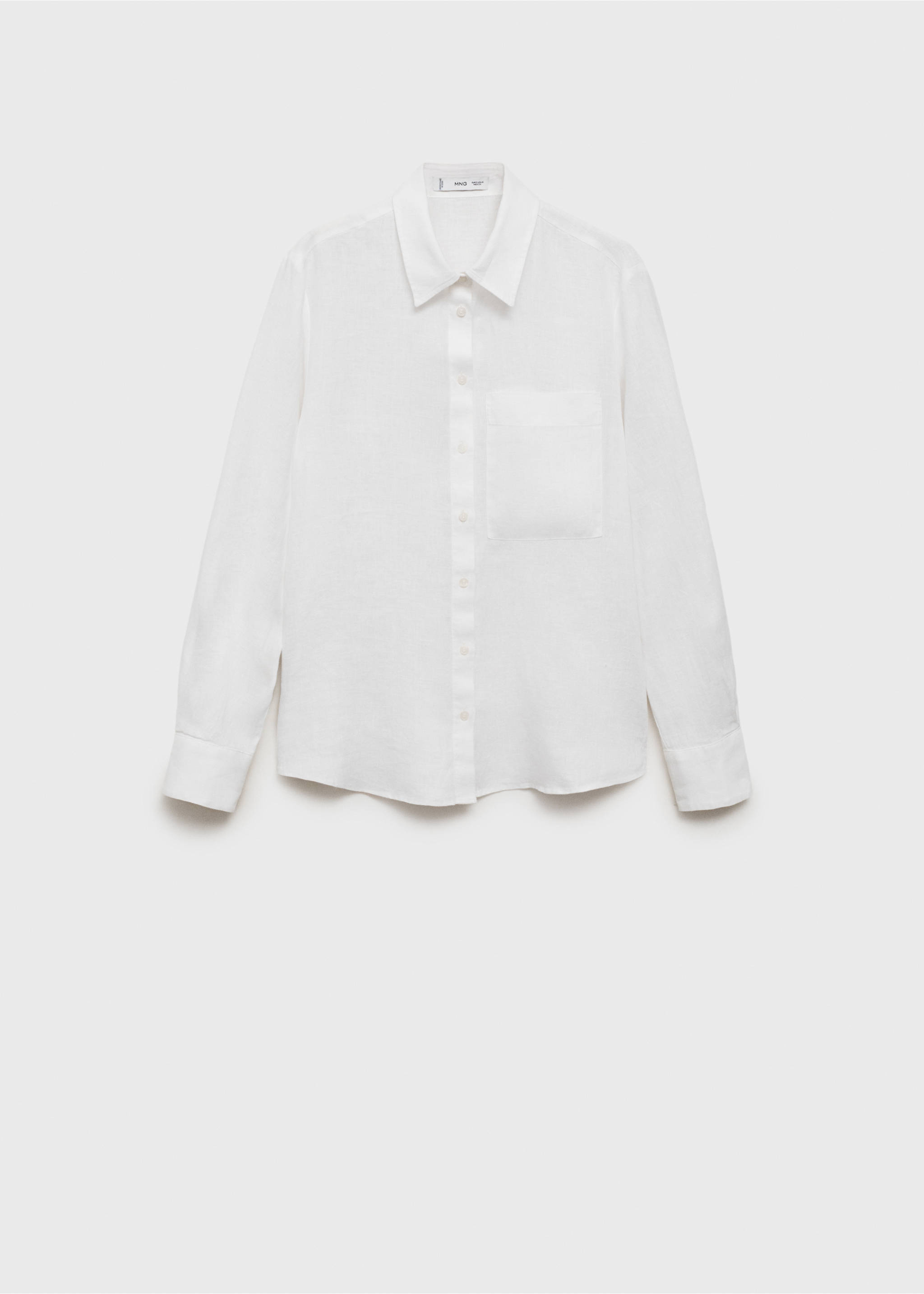 قميص كتان بجيب - منتج دون نموذج, سكري. Ref: 17061144-00.