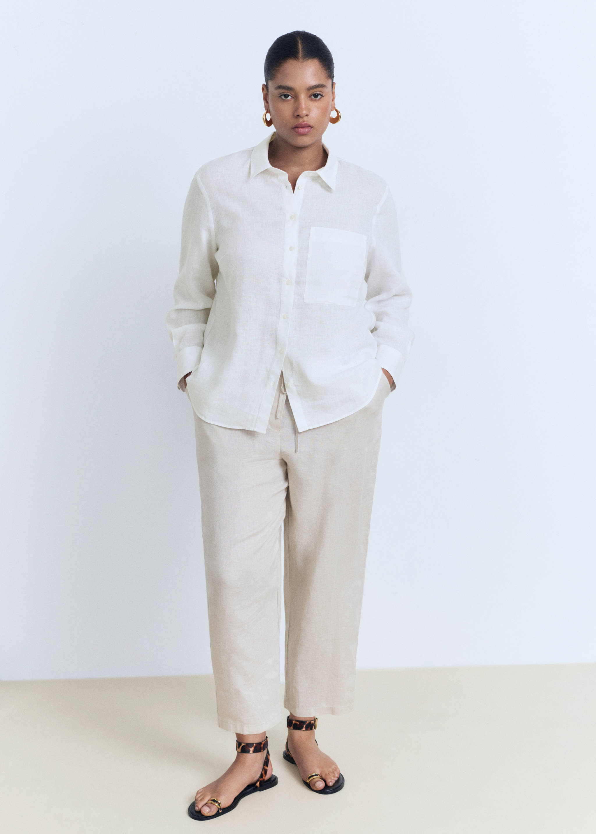 Pocket linen shirt - Details of the article 3