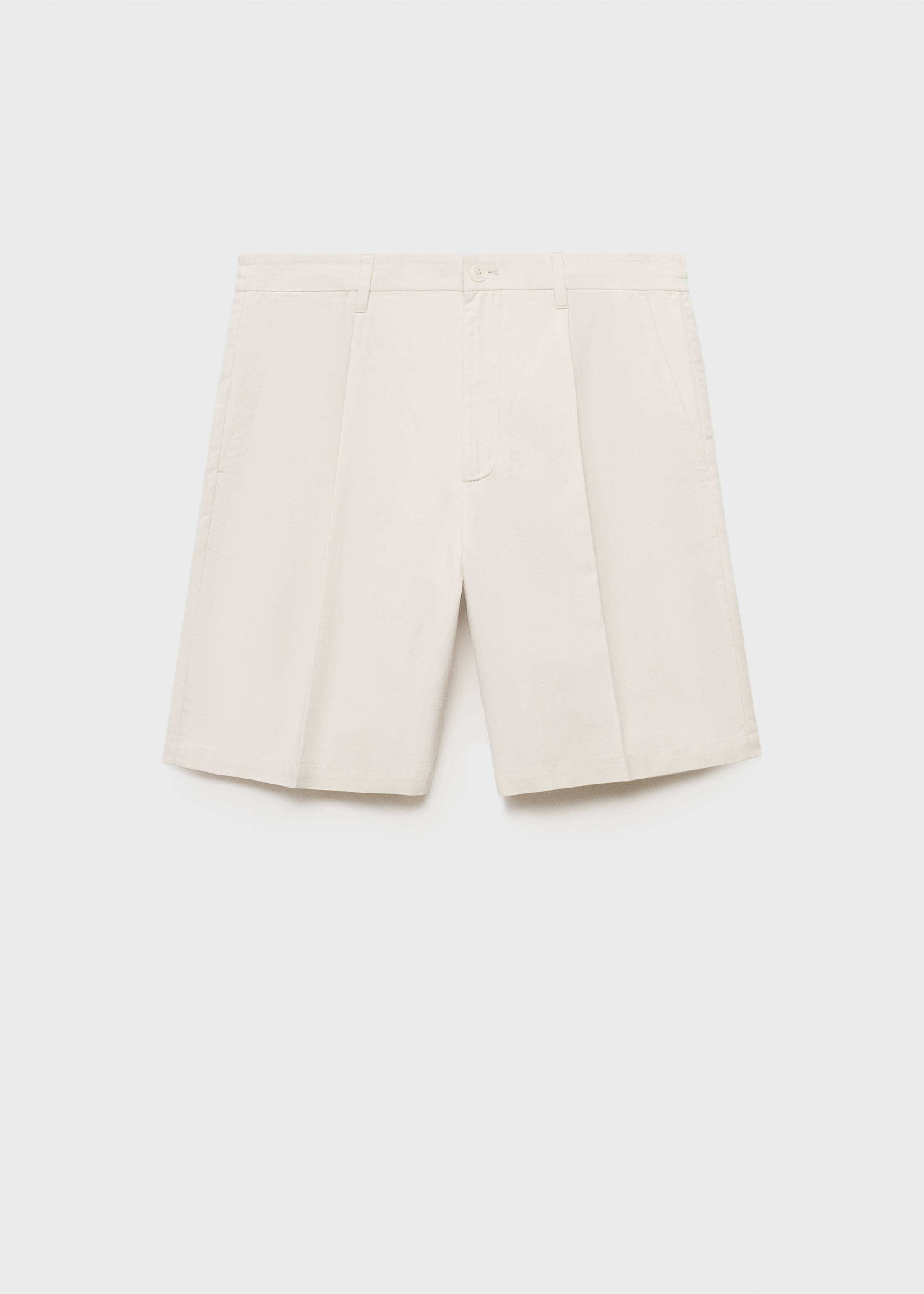100% linen bermuda shorts - Article without model, Off White. Ref: 17061149-00.