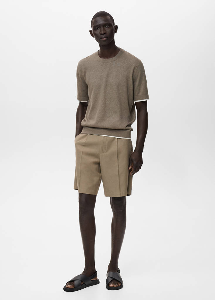MANGO MAN - Bermuda coton marron - 44