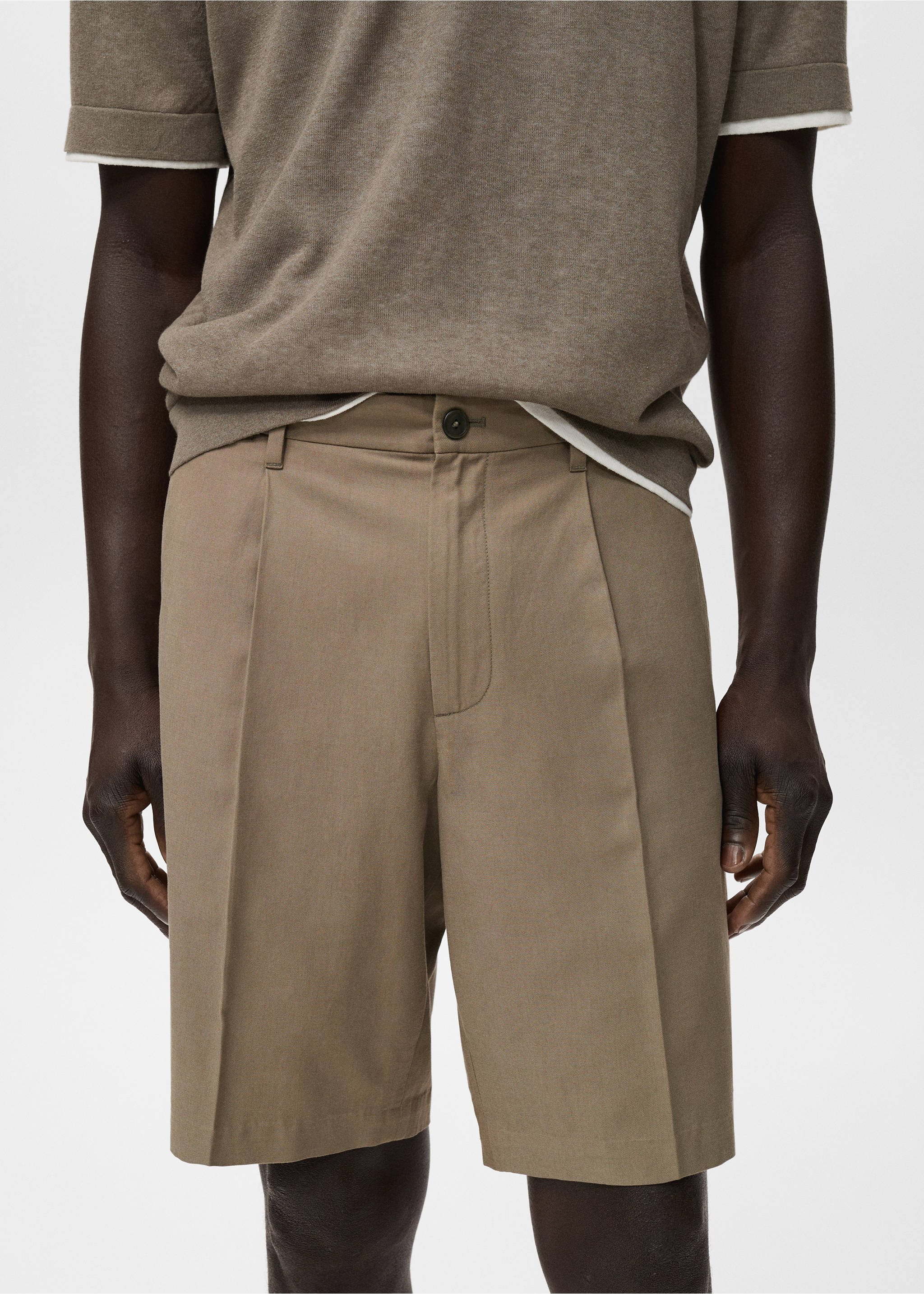 Bermudas 100% lino - Detalle del artículo 1, Marrón. Ref: 17061149-00.