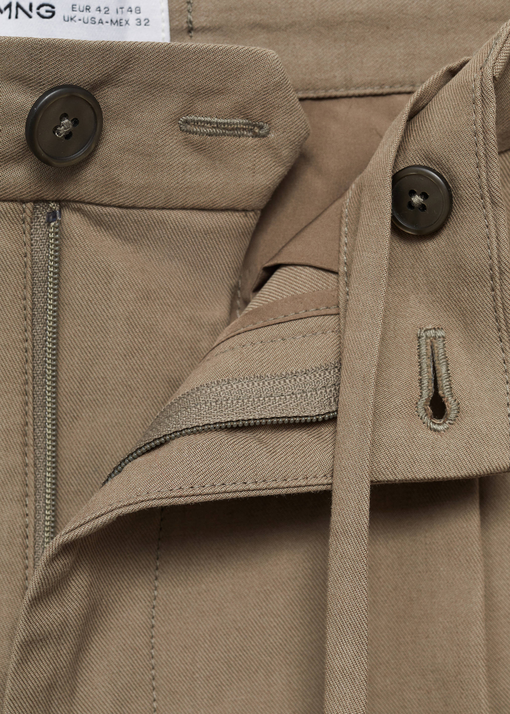 Calções de 100% linho - Pormenor do artigo 8