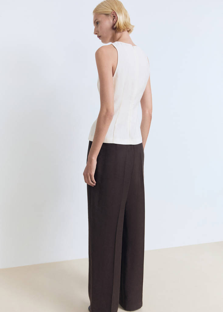 Fitted halter-neck blouse — Off White