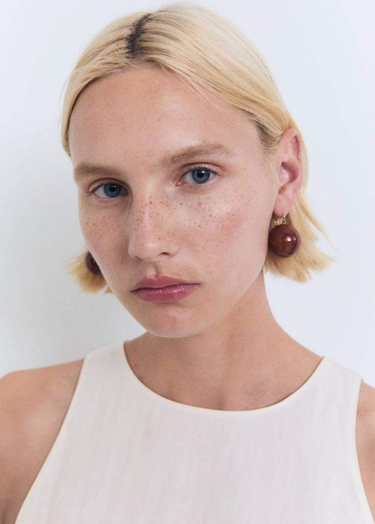 Fitted halter-neck blouse — Off White