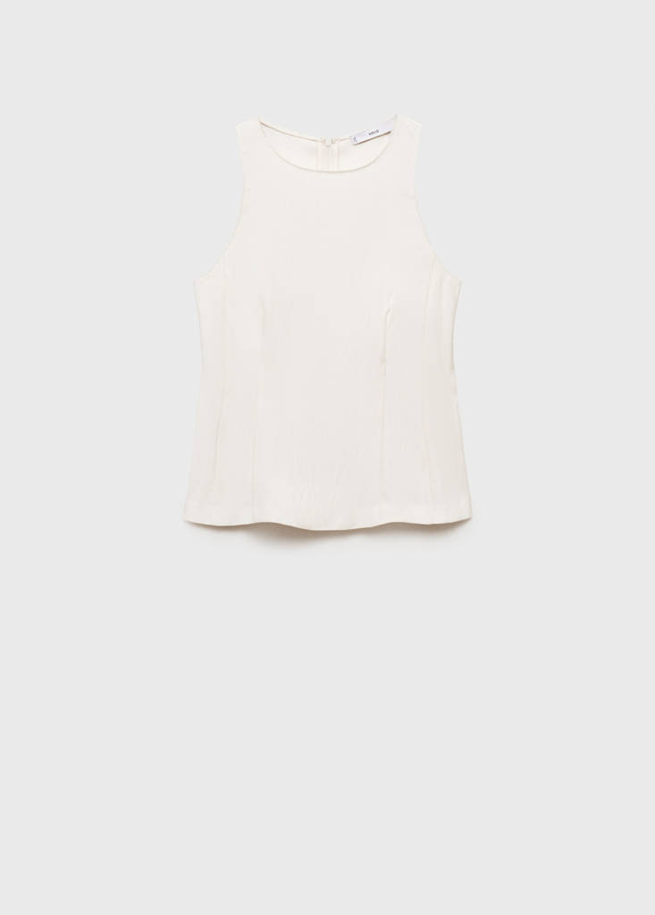 Fitted halter-neck blouse — Off White