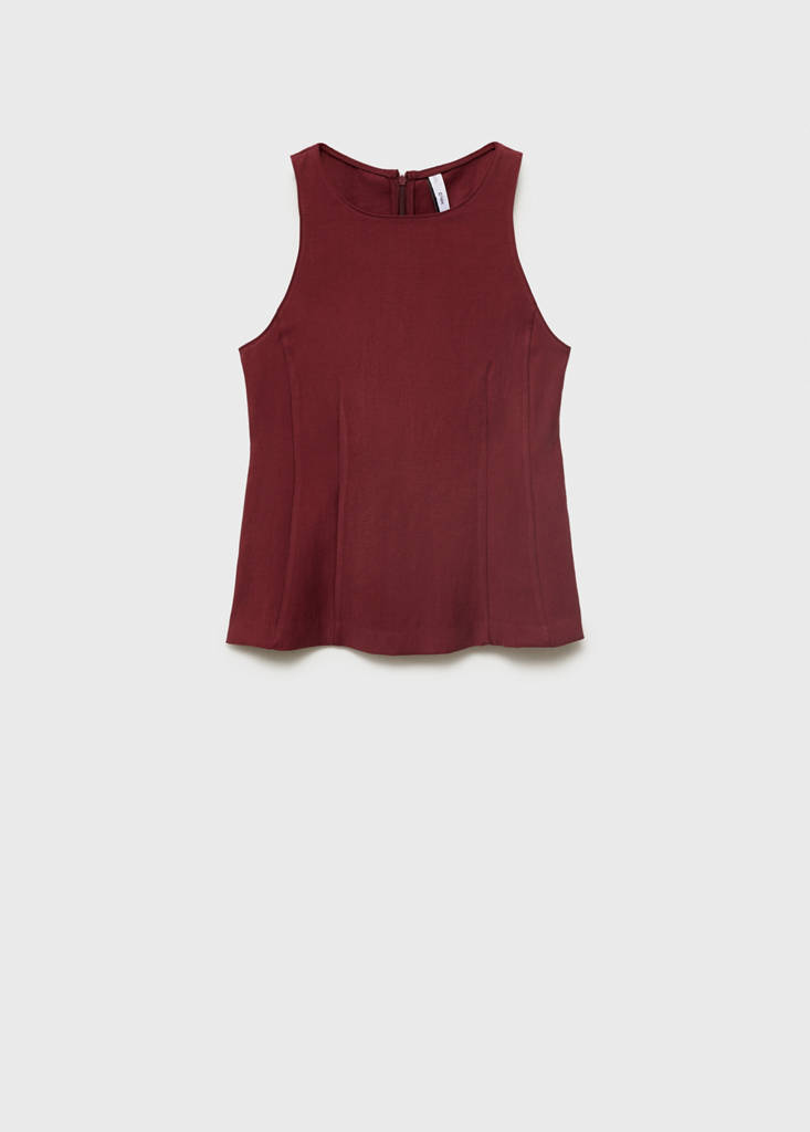 Fitted halter-neck blouse — Maroon