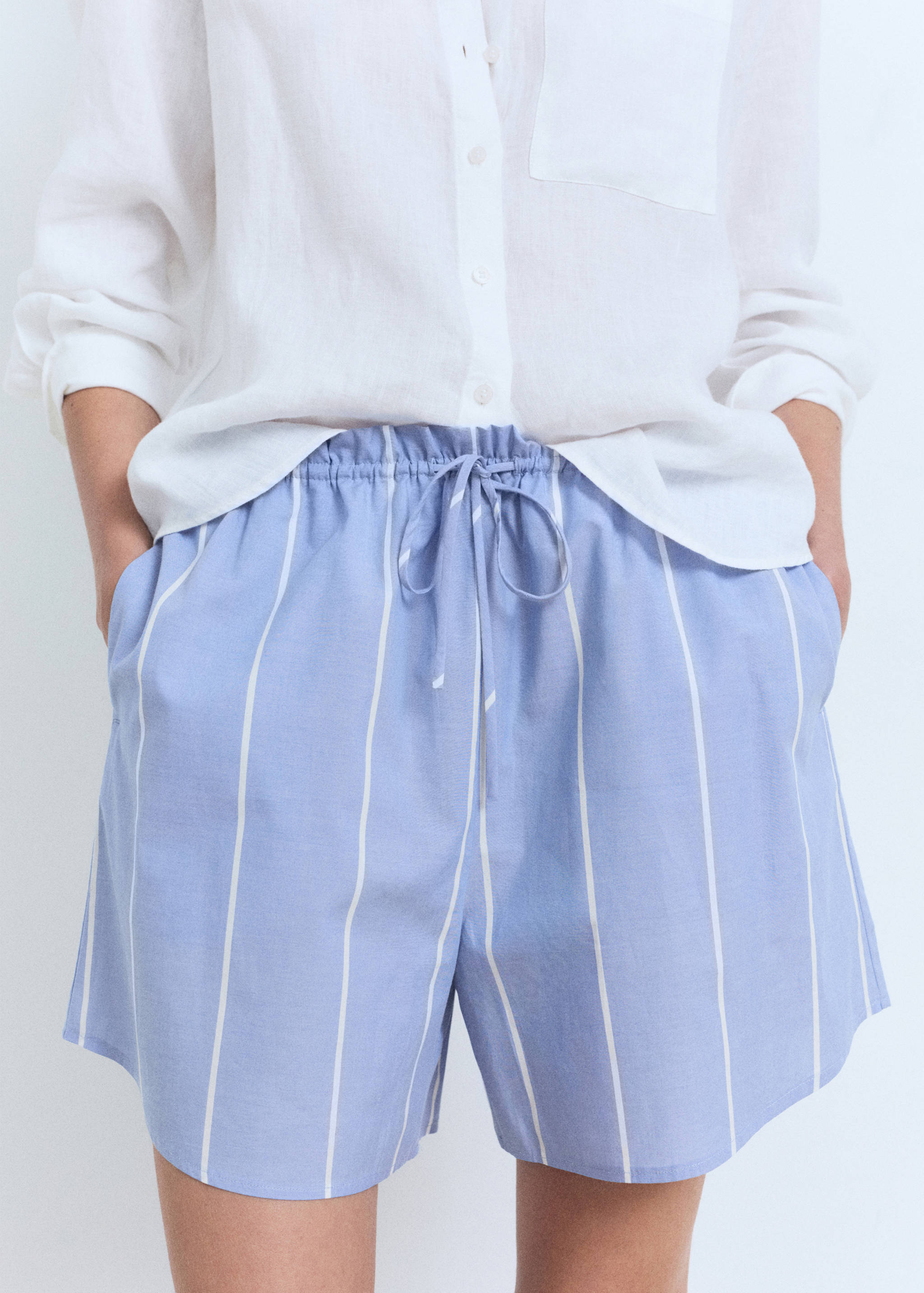 Striped cotton shorts - Medium plane