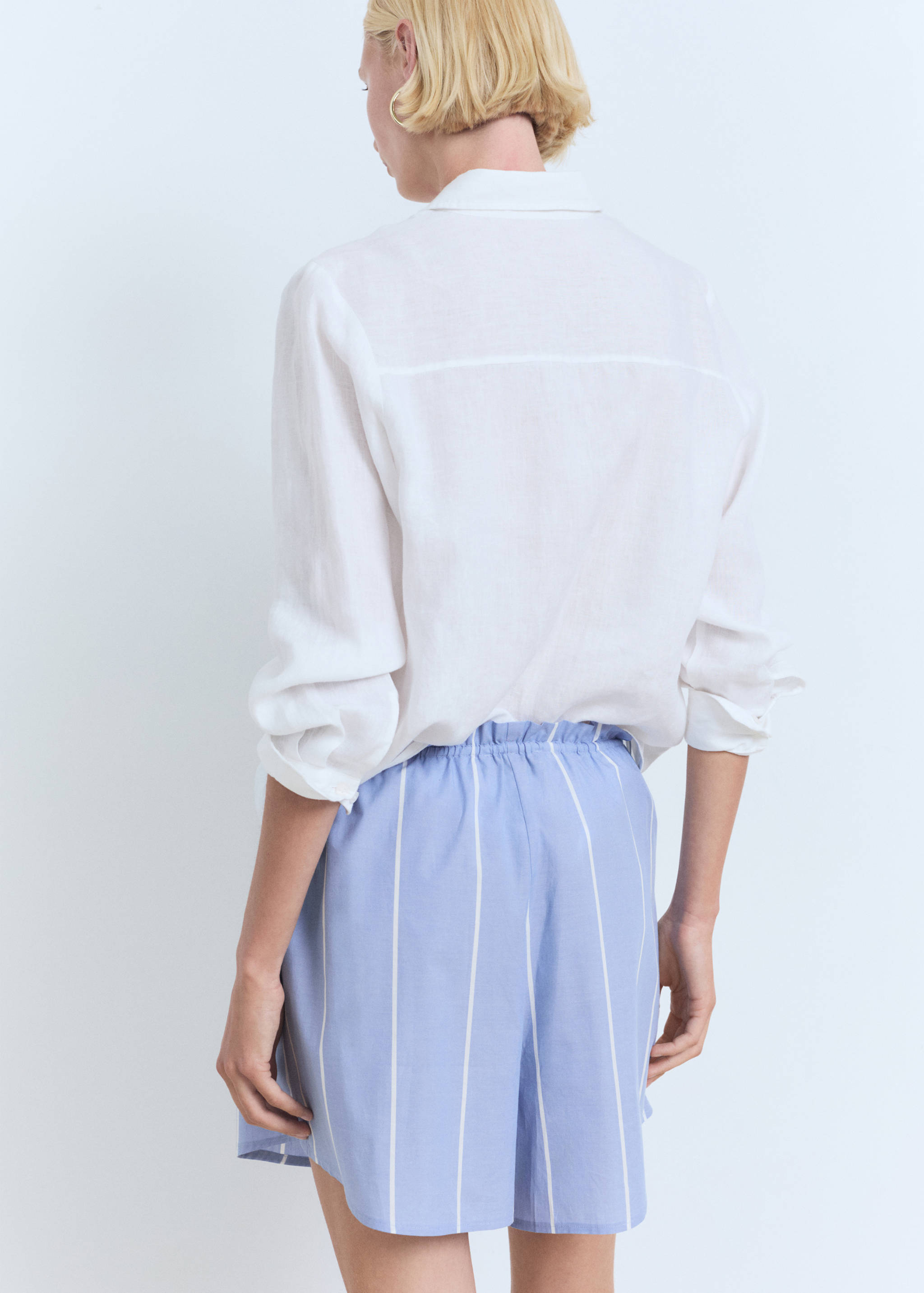 Striped cotton shorts - Reverse of the article