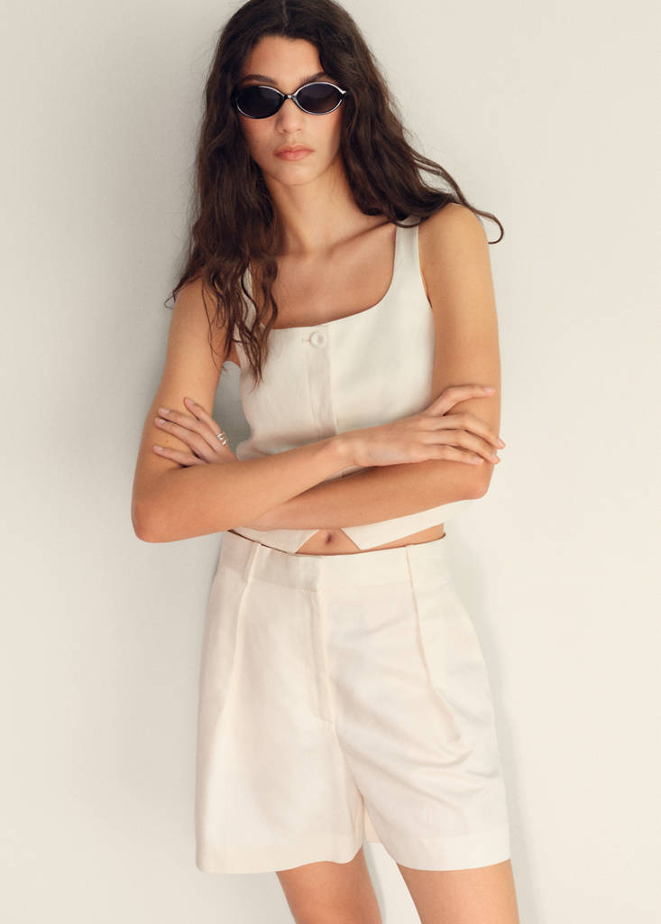 Linen-blend suit waistcoat — White