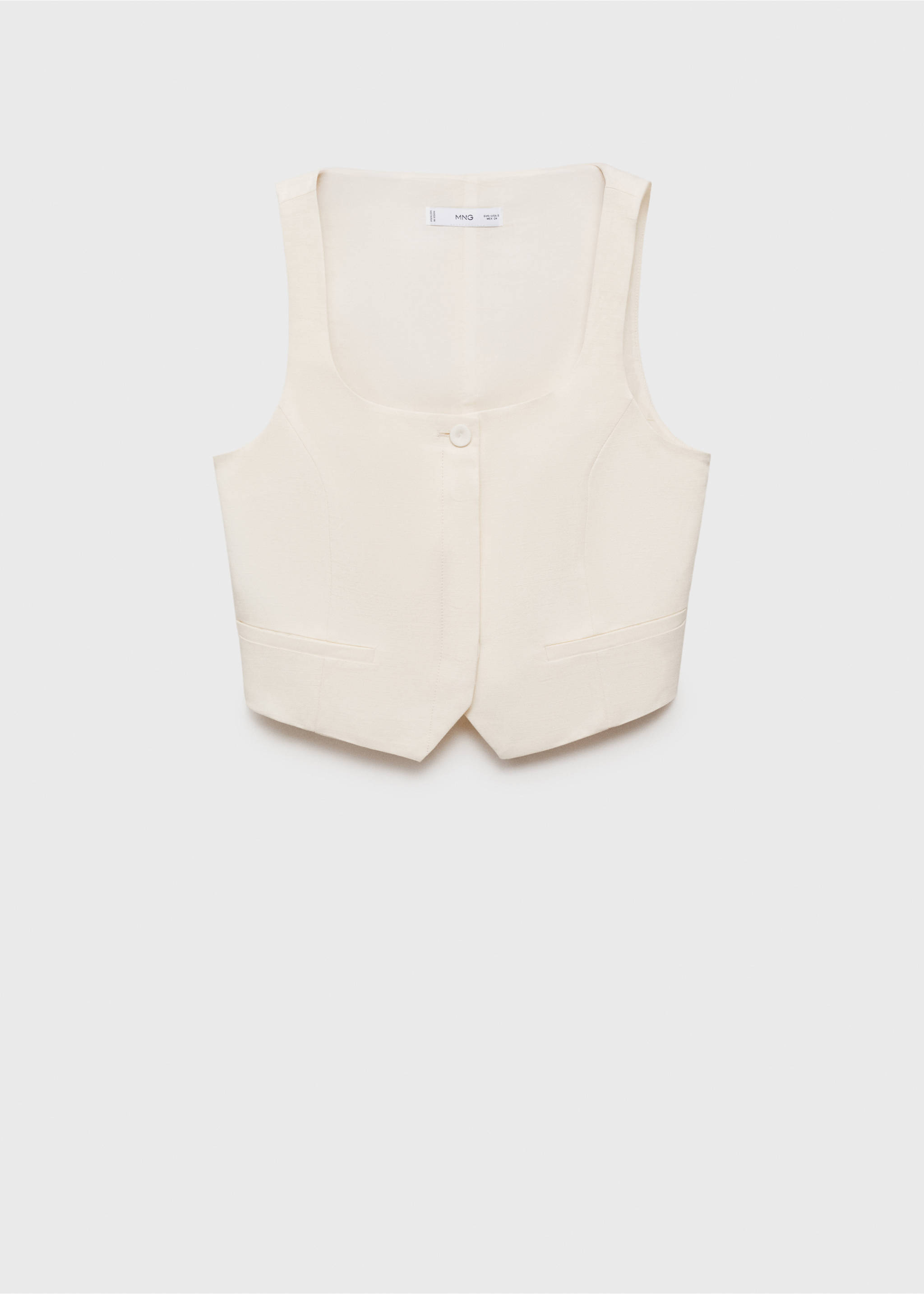 Костюмный жилет из смесового льна - Изделие без модели, Белый. Ref: 17061153-00.