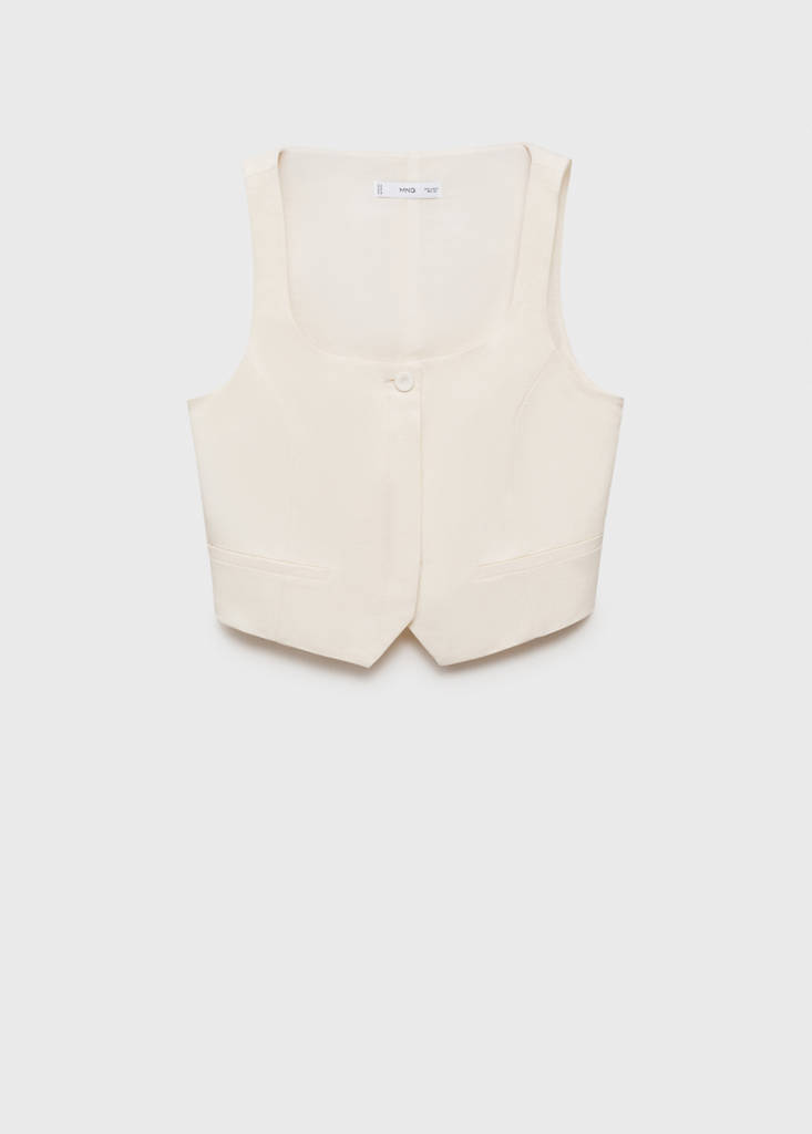 Linen-blend suit waistcoat — White