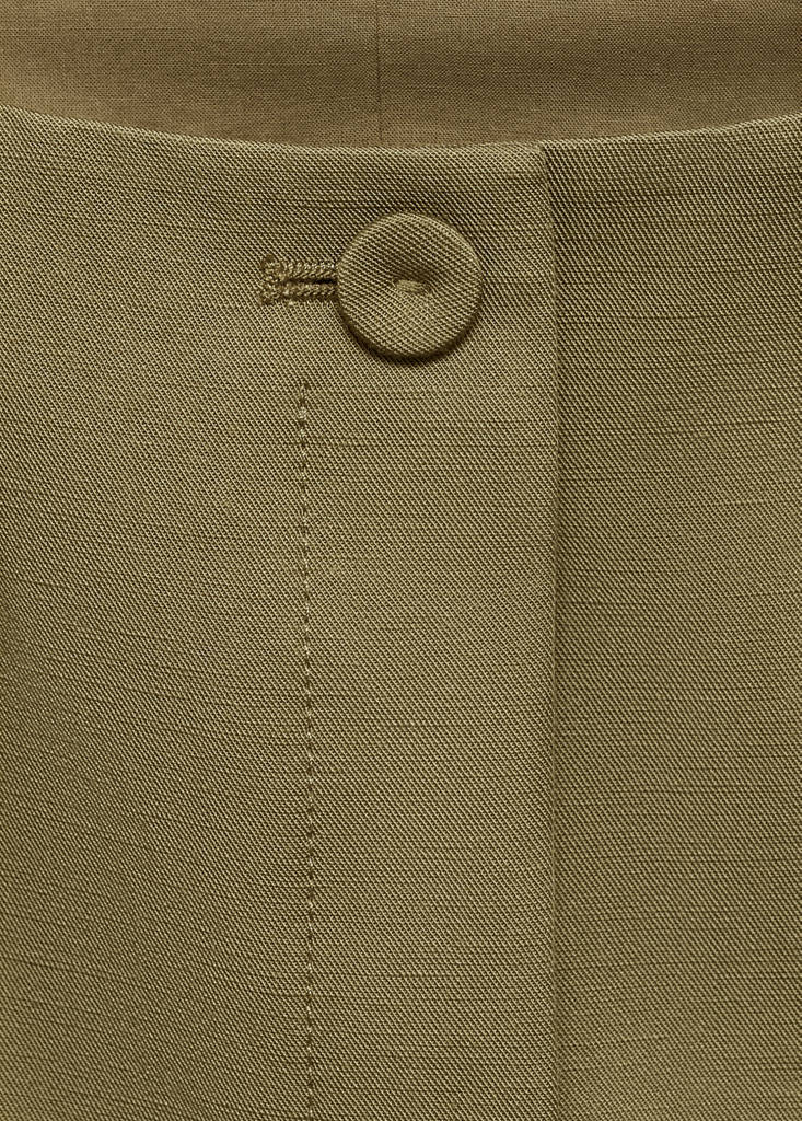 Linen-blend suit waistcoat — Khaki