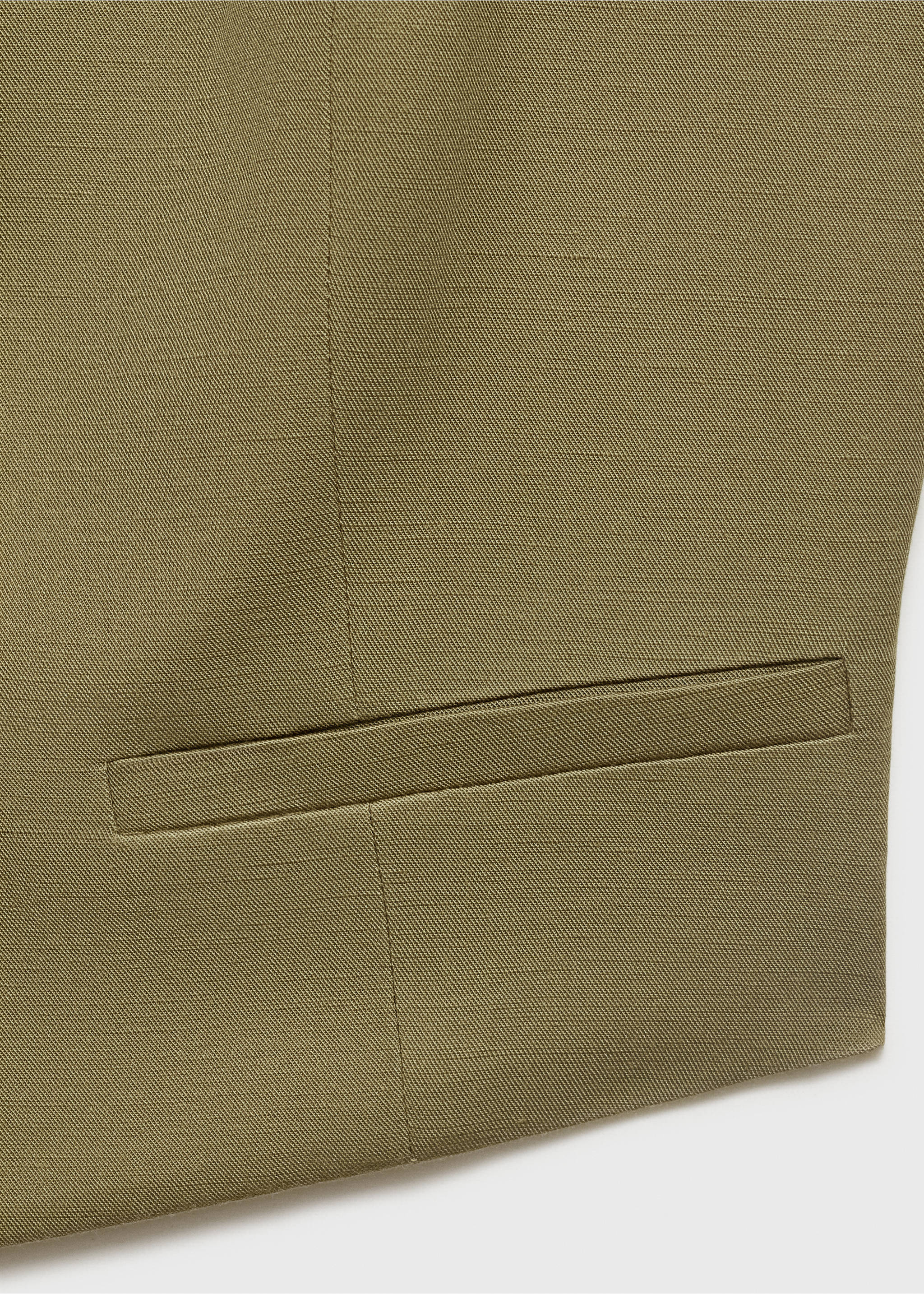 Костюмный жилет из смесового льна - Деталь изделия 0, Хаки. Ref: 17061153-00.