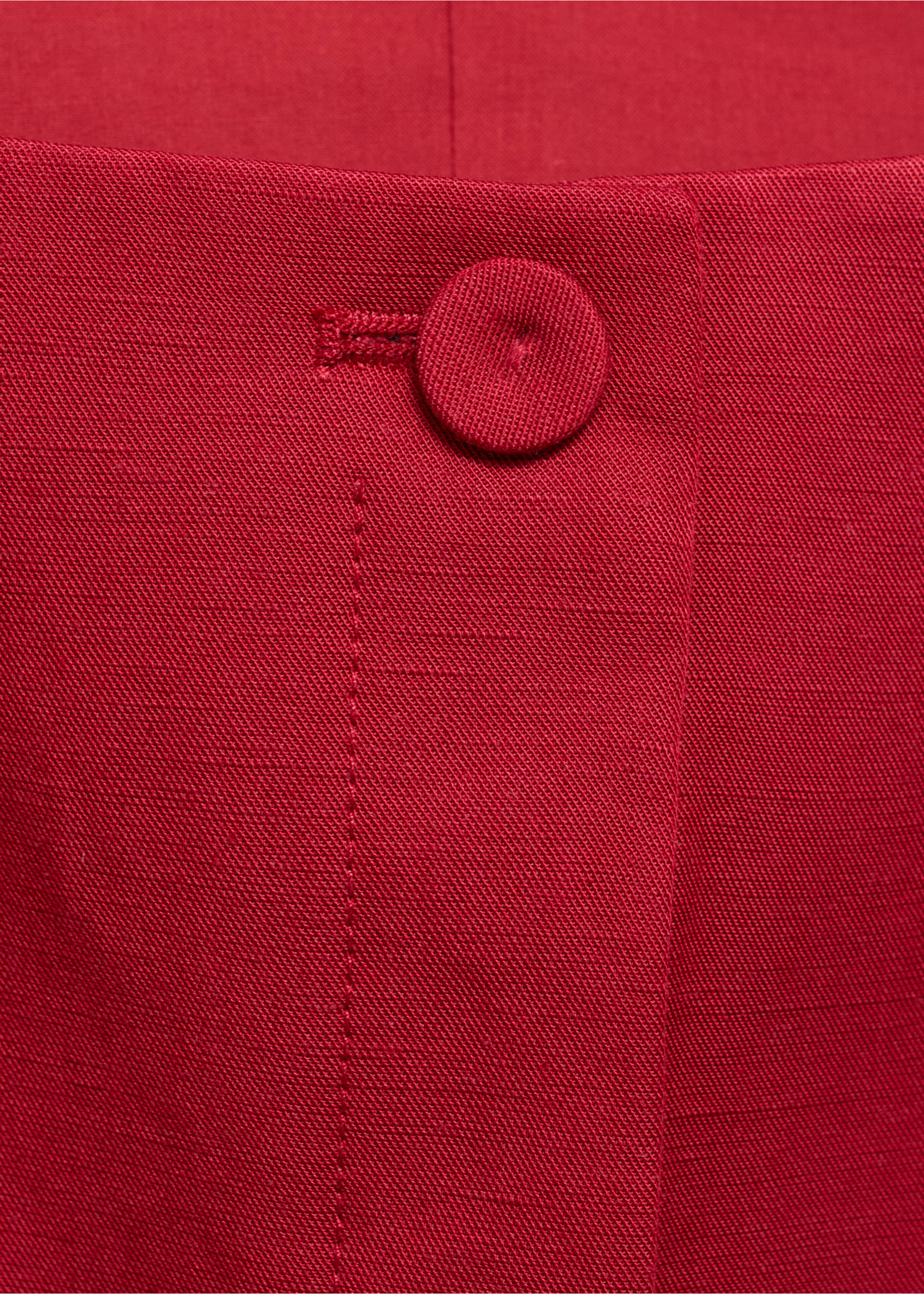 Linen-blend suit vest - Details of the article 8, Maroon. Ref: 17061153-00.