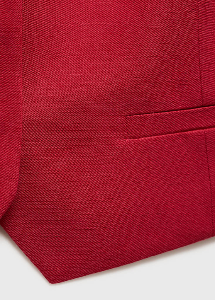 Linen-blend suit waistcoat — Maroon