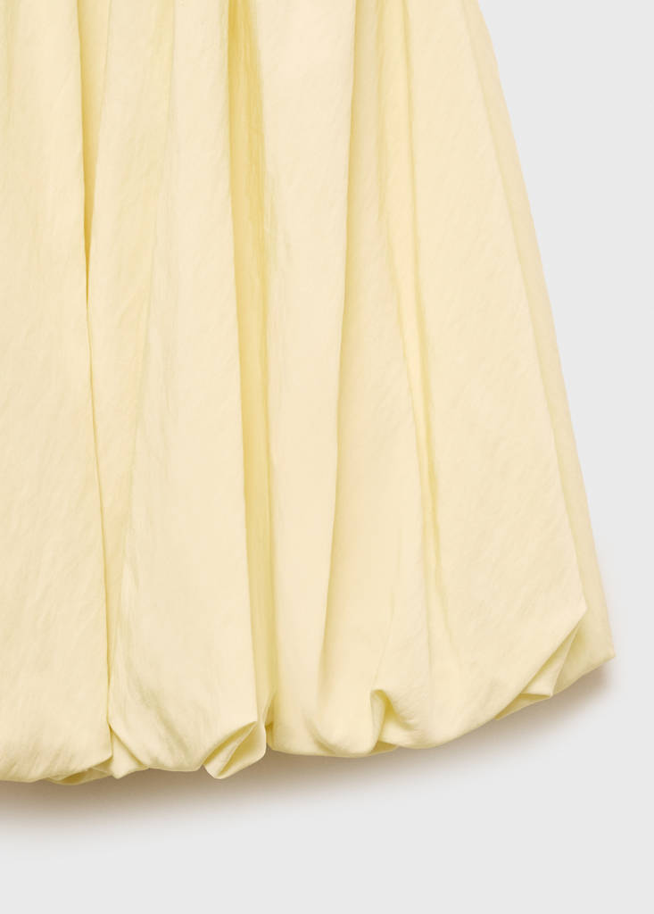 Gathered balloon dress — Pastel Yellow