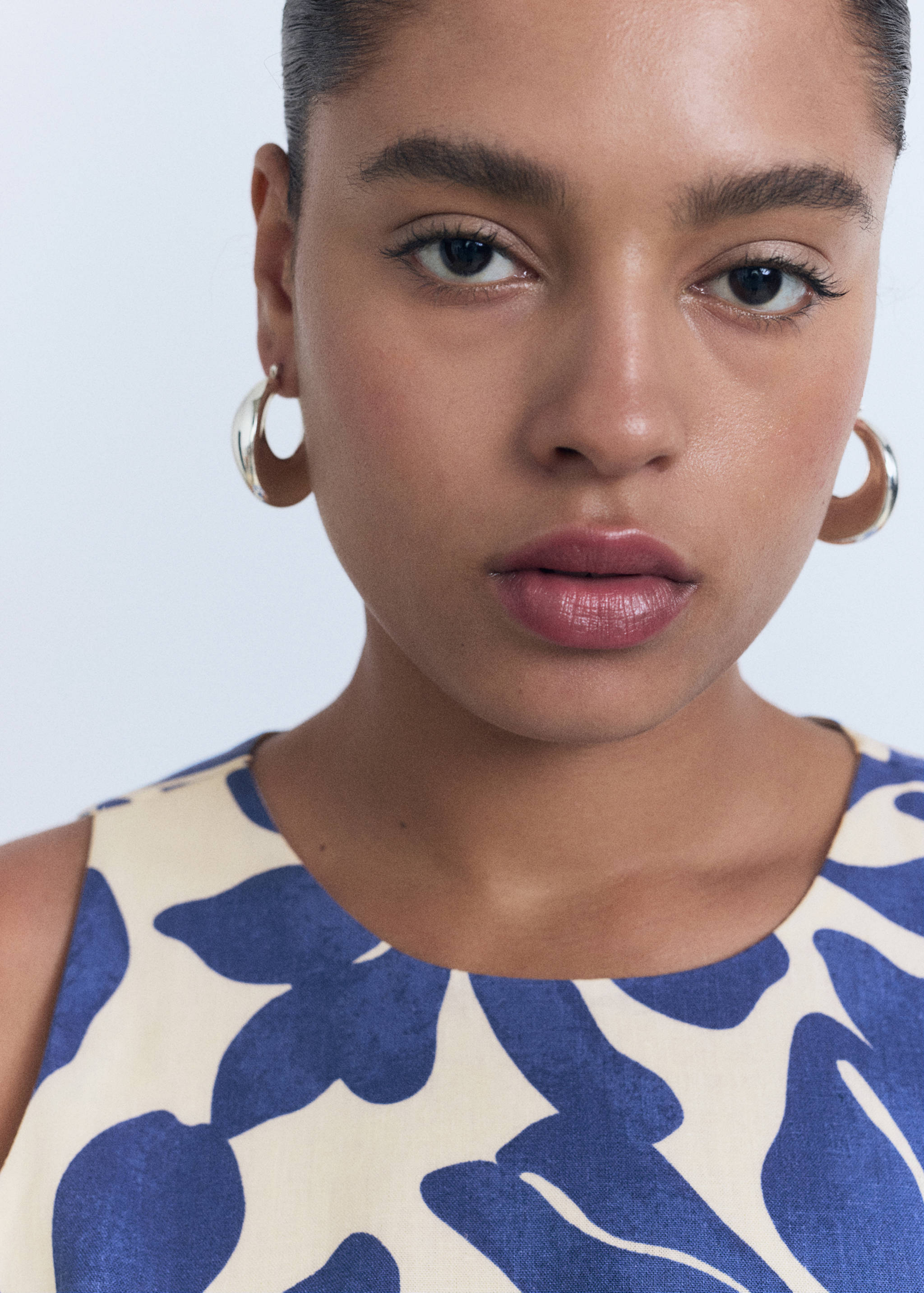 Printed linen-blend top - Details of the article 4