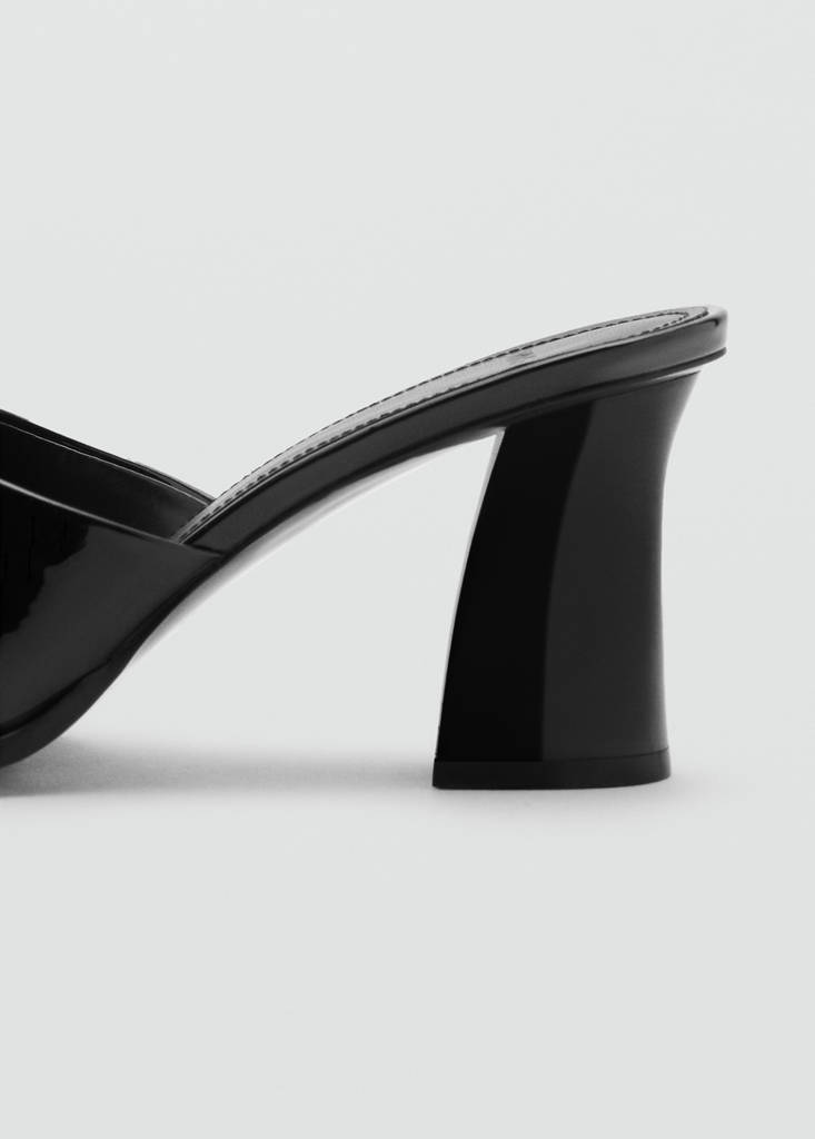 Patent leather high-heeled sandals — Black