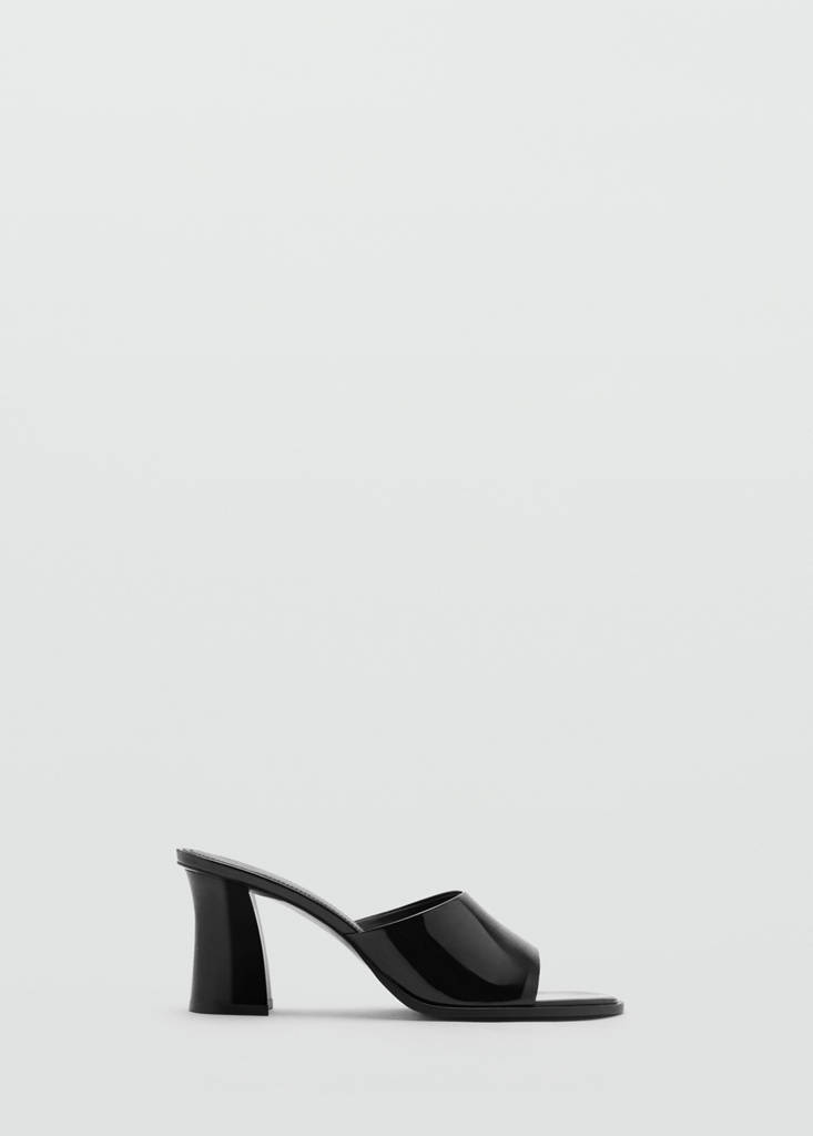 Patent leather high-heeled sandals — Black